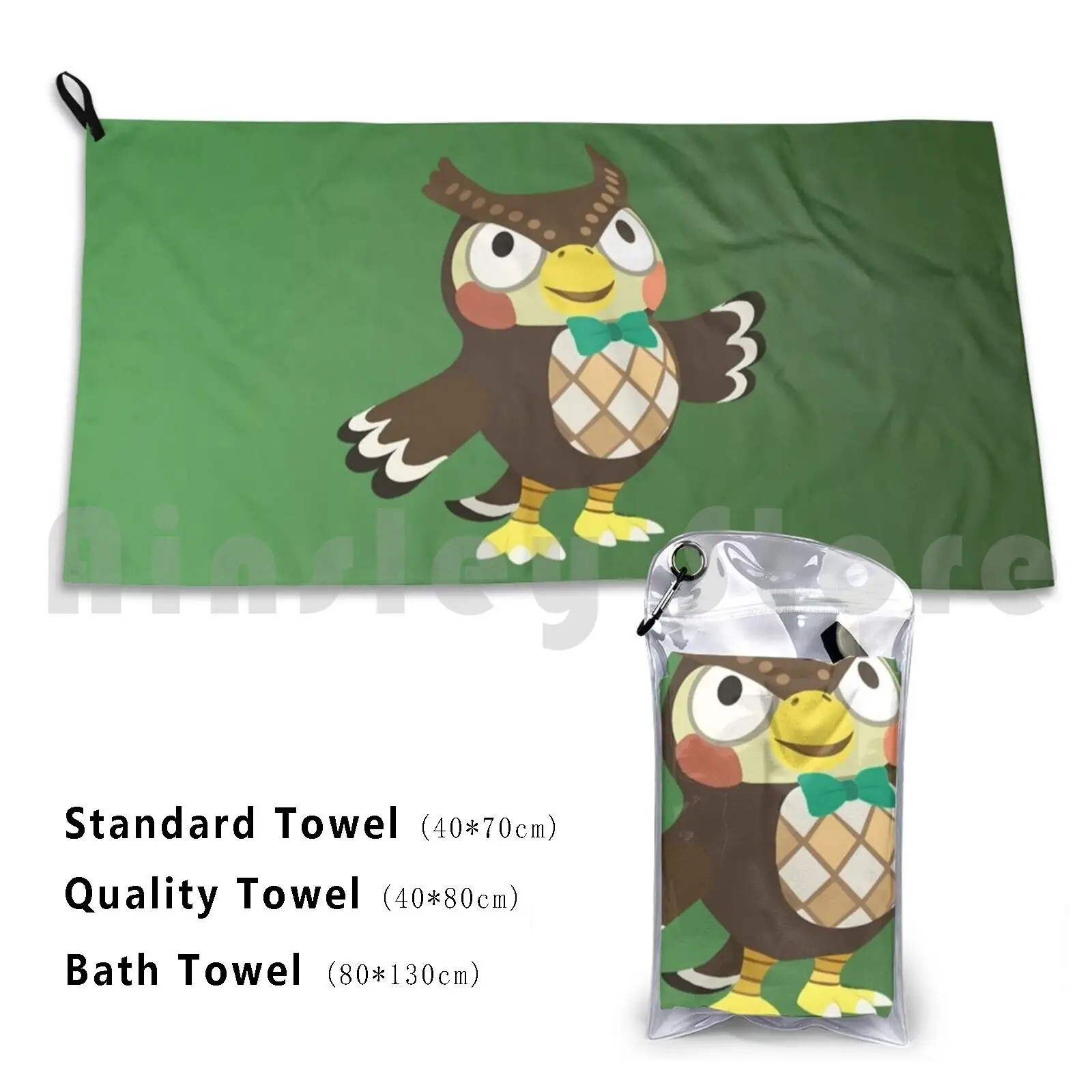 Blathers Gradient Drawing Bath Towel Beach Cushion Animal Catch Phrase Greeting Acnh Acnl New Leaf New
