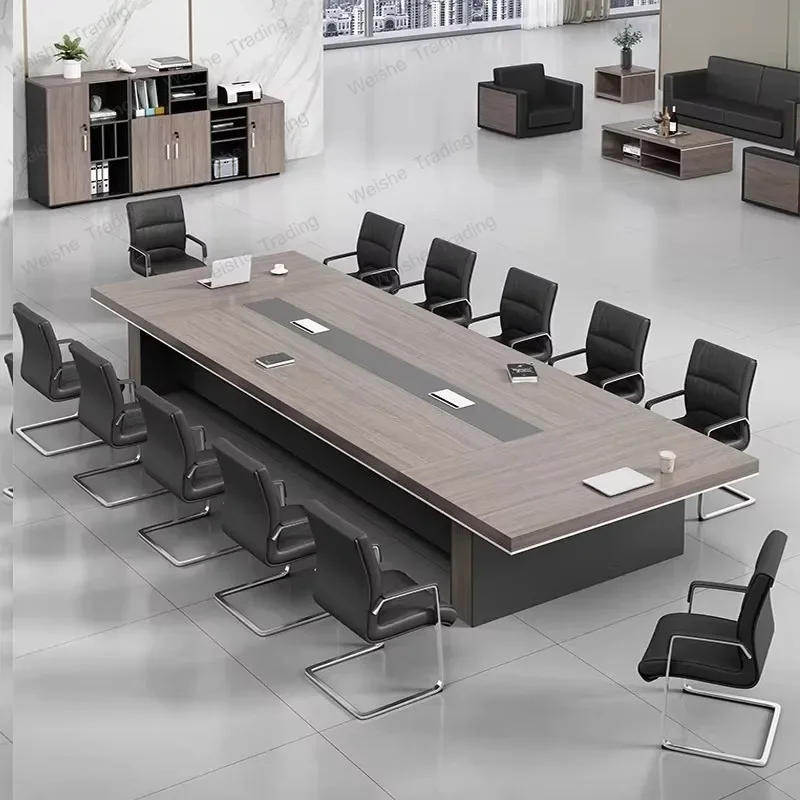 Conference table Simple modern reception table and chair combination Small large conference room negotiation Training strip