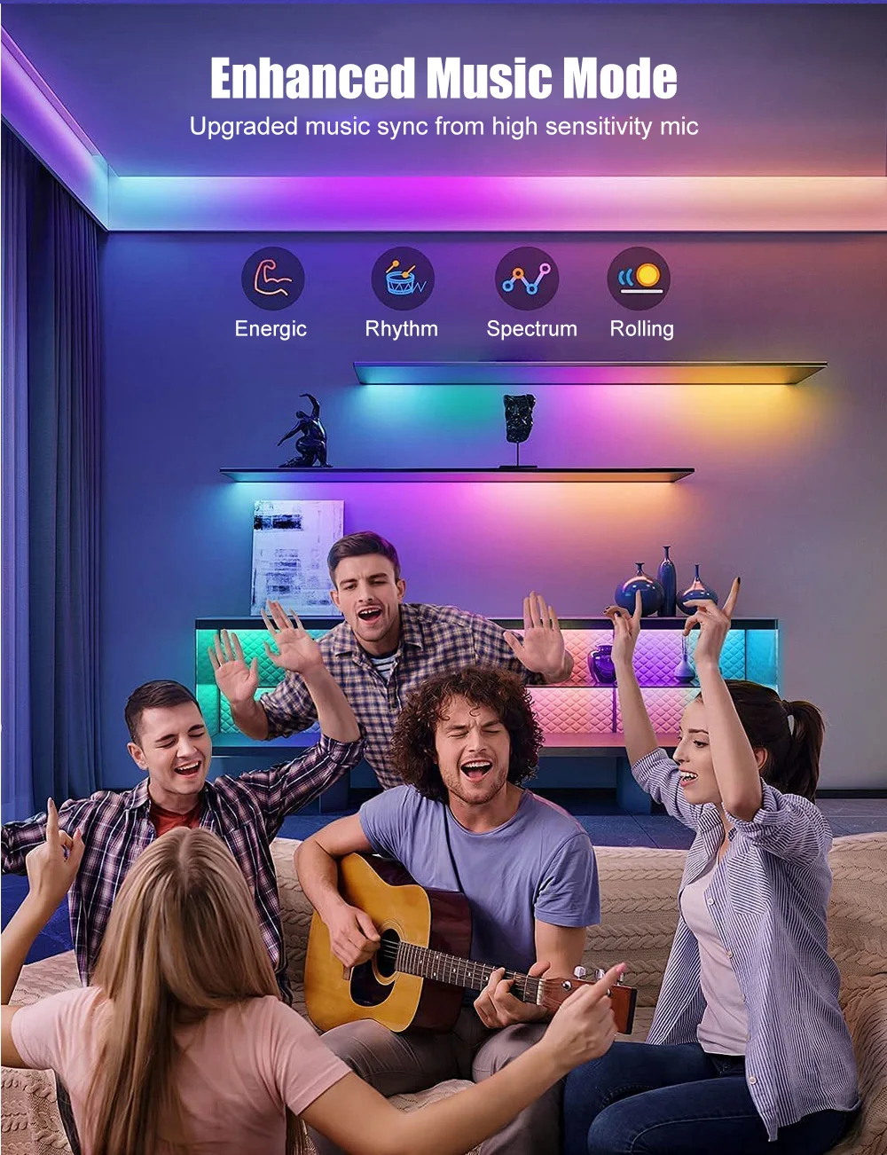 Floor Lamp Corner LED RGB Atmosphere Bedside Lamps WIFI APP Remote Control Lighting Color Changing Standing Lamp For Room Decor