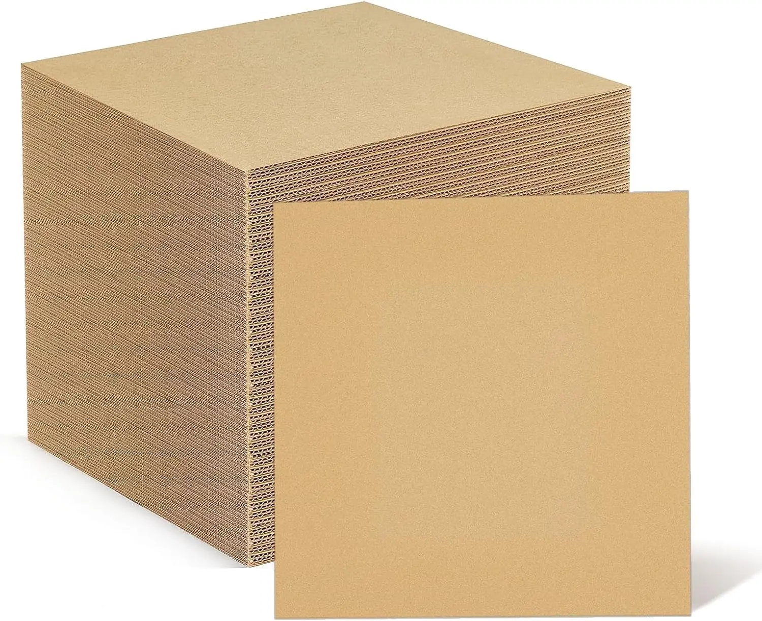 

50 Corrugated Cardboard Sheets 12x12 Inches Flat Cardboard Inserts for LP Record Packing Mailing DIY Crafts