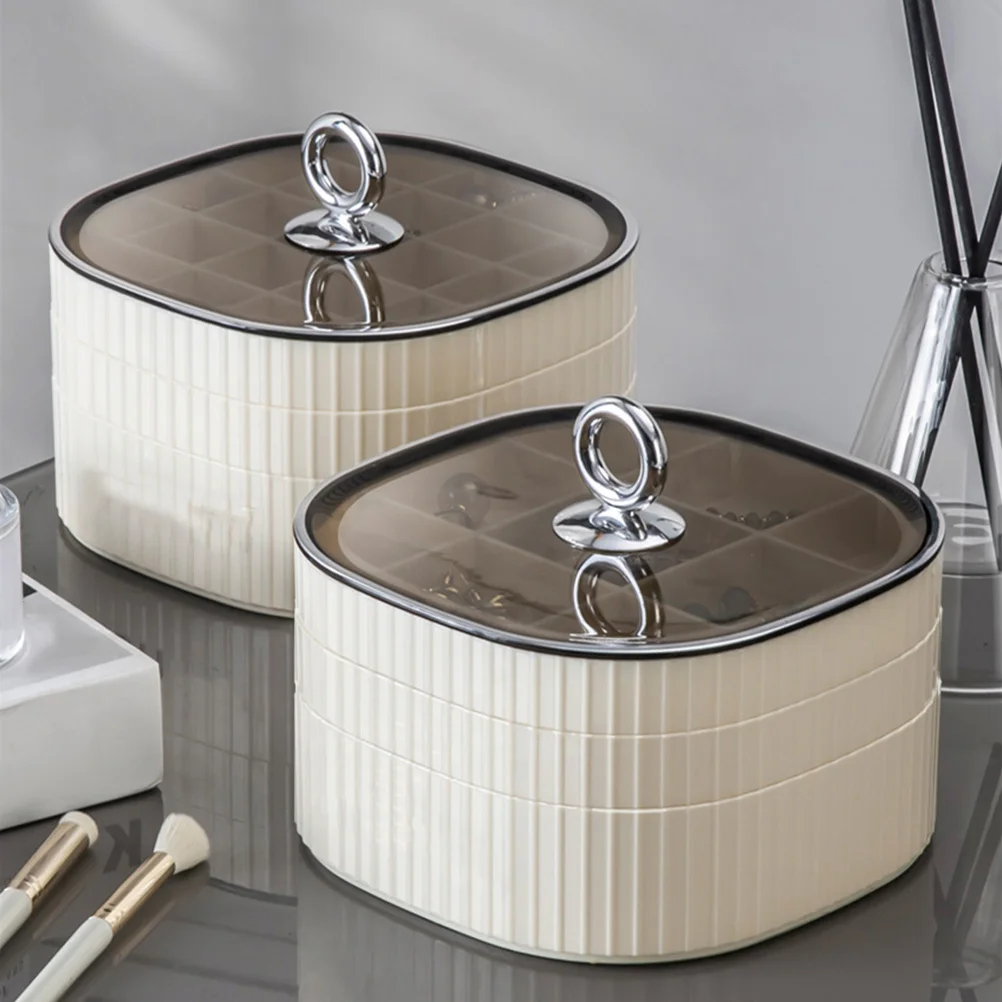 

Multifunctional Jewelry Storage Box Organizer Desktop Case Compartments Layers Large Capacity Earring Ring Watch Holder Women