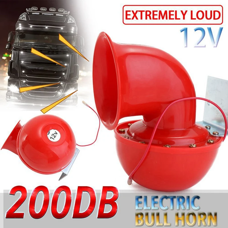 12V 200DB Electric Snail Horn Air Horn Raging Sound For Car Motorcycle Truck Boat Crane Car Air Snail Bull Horn