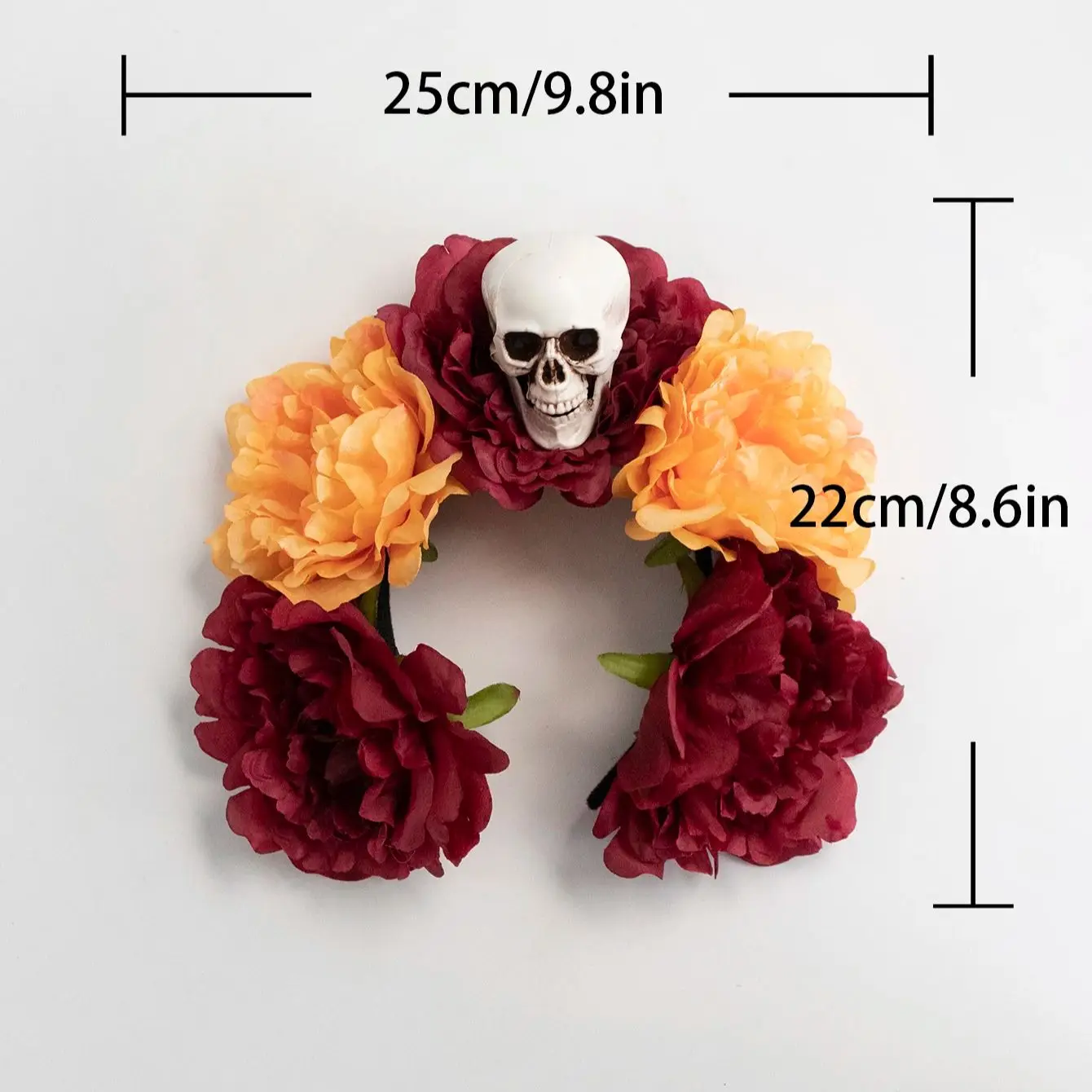 Blumen schädel Krone Kopf bedeckung für Frauen Mädchen Halloween Kostüm Braut Cosplay, mexikanischer Tag der toten Krone, gotische Hochzeit Headb