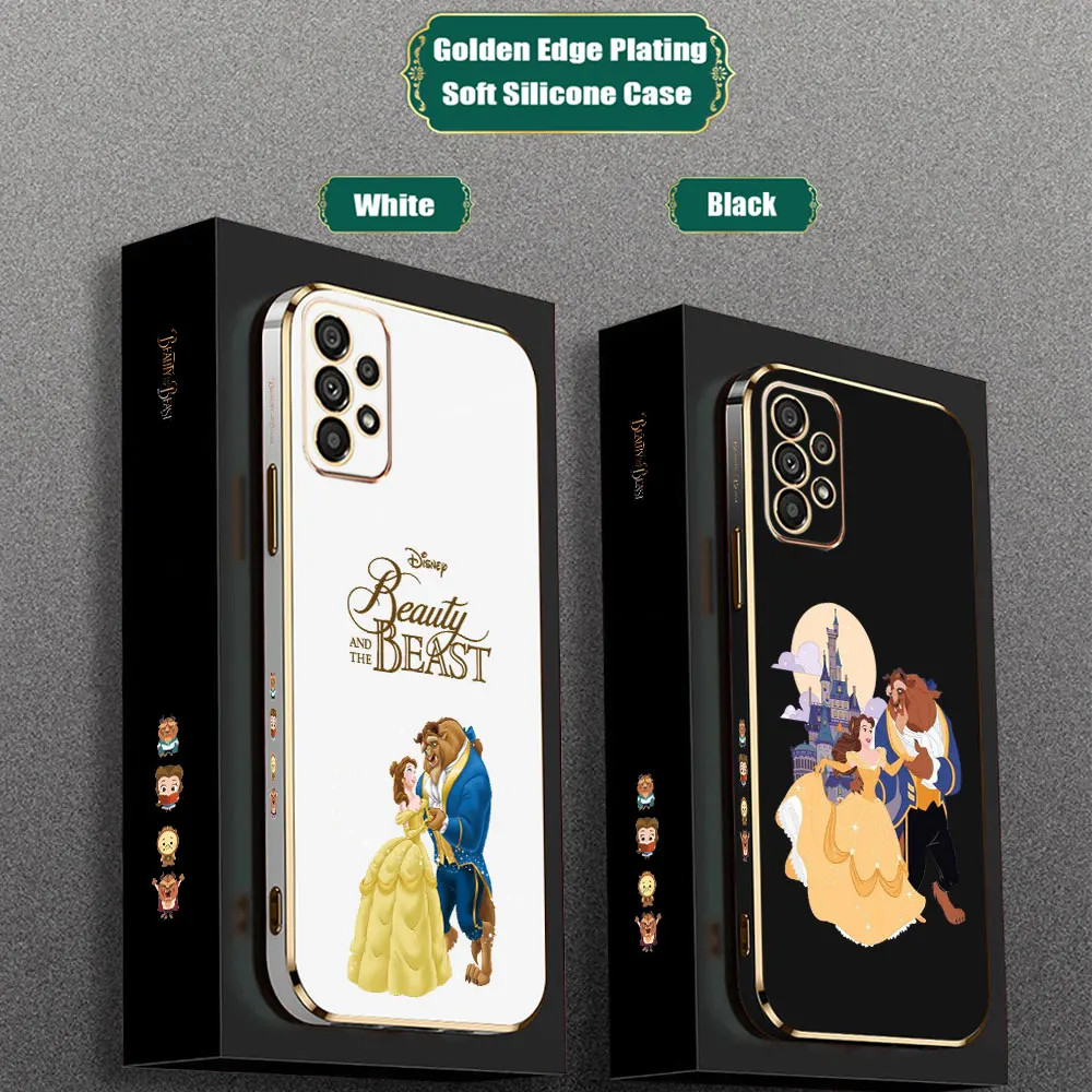 Sarung ponsel Disney Beauty And The Beast, untuk Samsung Galaxy A55 A54 A53 A52 A52S A51 A73 A72 A71 A42 A35 A34 A33 A32 A31 A25 A24