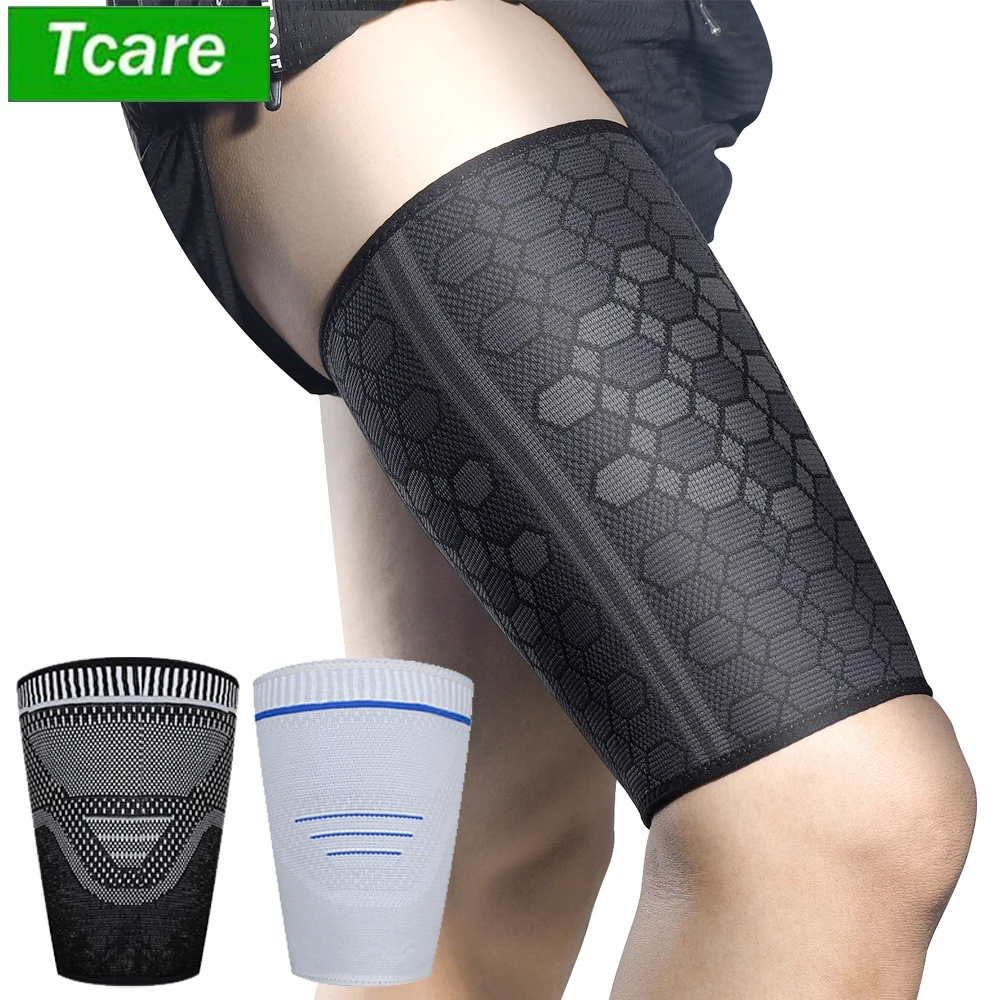 Tcare Thigh Sleeves Brace Knitted Compression Leg Sleeve Legwarmer Fitness Running Pressurized Guard Muscle Strain Protector New