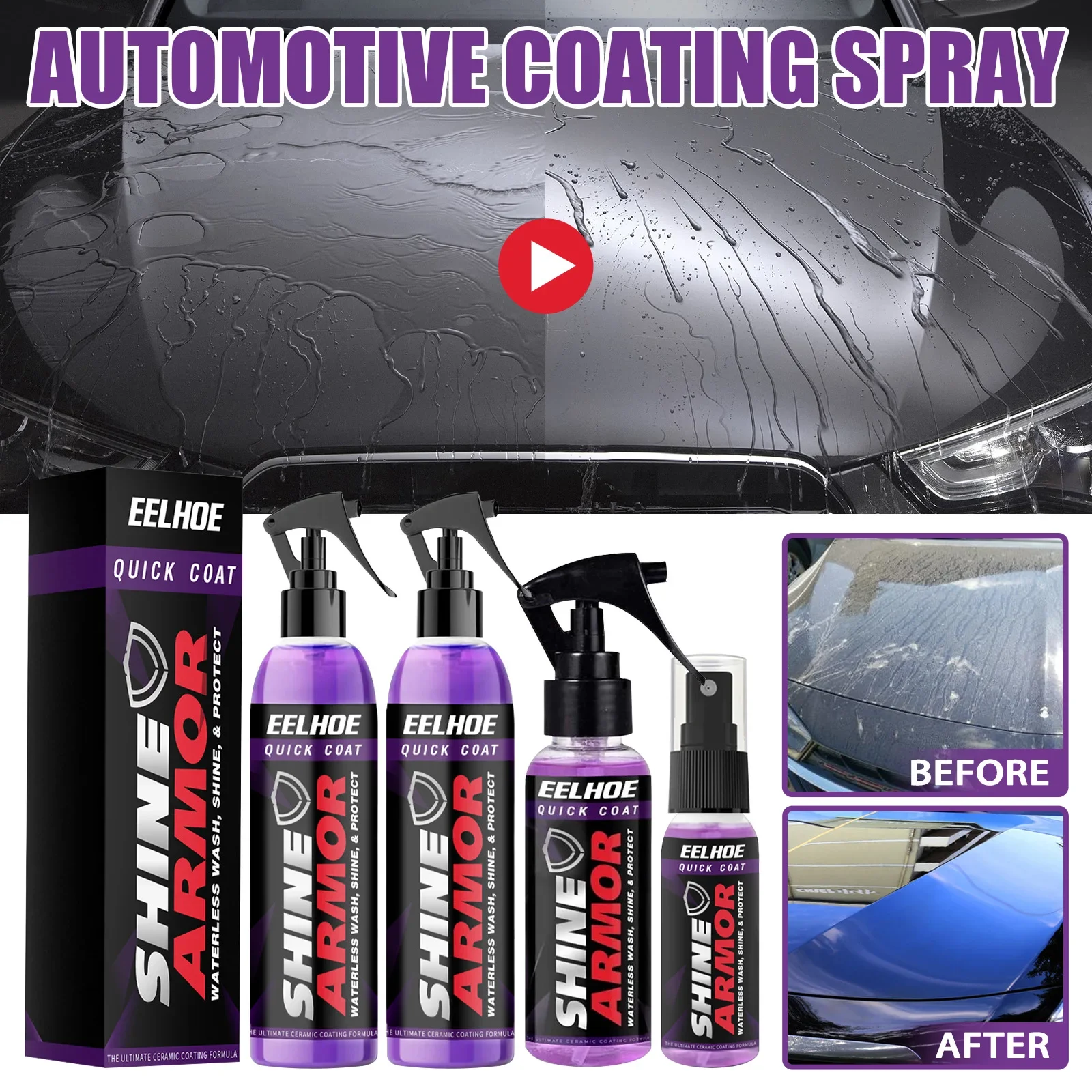 EELHOE Purple Coating Hand-spray Wax Micro-plating Car Coating Agent Spray Coating Car Nano-coating Agent