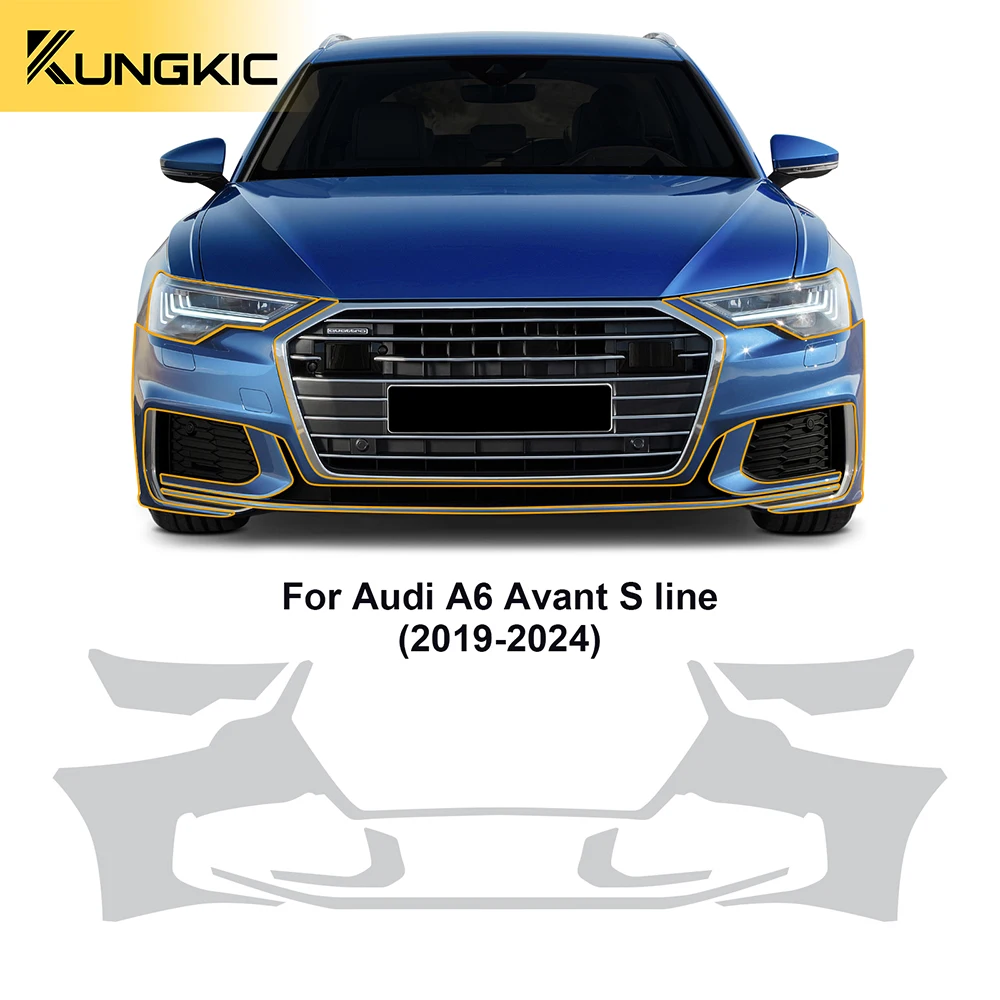

Для Audi A6 Avant S line 2019 2020 2021 2022 2023 2024 Защитная пленка для автомобильной краски, наклейка на корпус с защитой от царапин, прозрачная ТПУ PPF