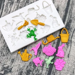 Garden Flower Bunny Bird Frog Silicone Sugarcraft Mold Chocolate Cupcake Baking Fondant Cake Decorating Tools