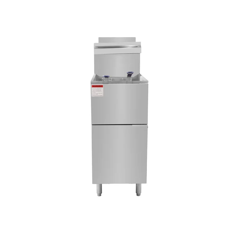 Commercial Fast Food Gas Deep Fryer 1 Tank 2 Basket Kitchen Equipment Machine Commercial Adjustable Potato French For Hotels