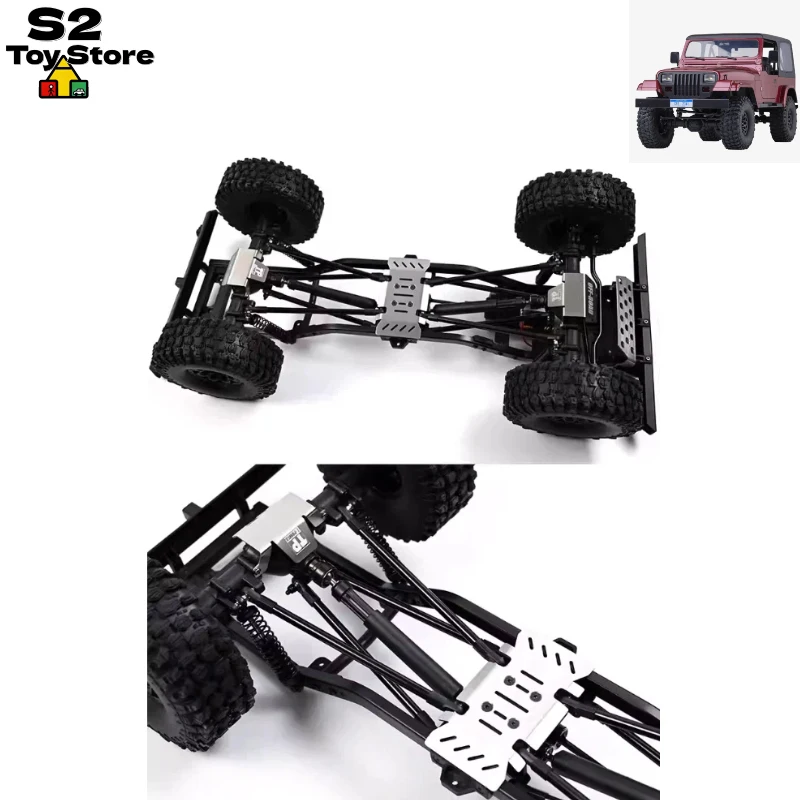 TP Metal Skid Plate Chassis Armor Metal Armor 1/10 Scale For FMS 1/10 Explorer Climbing Model Car YJ Simulation Jeep