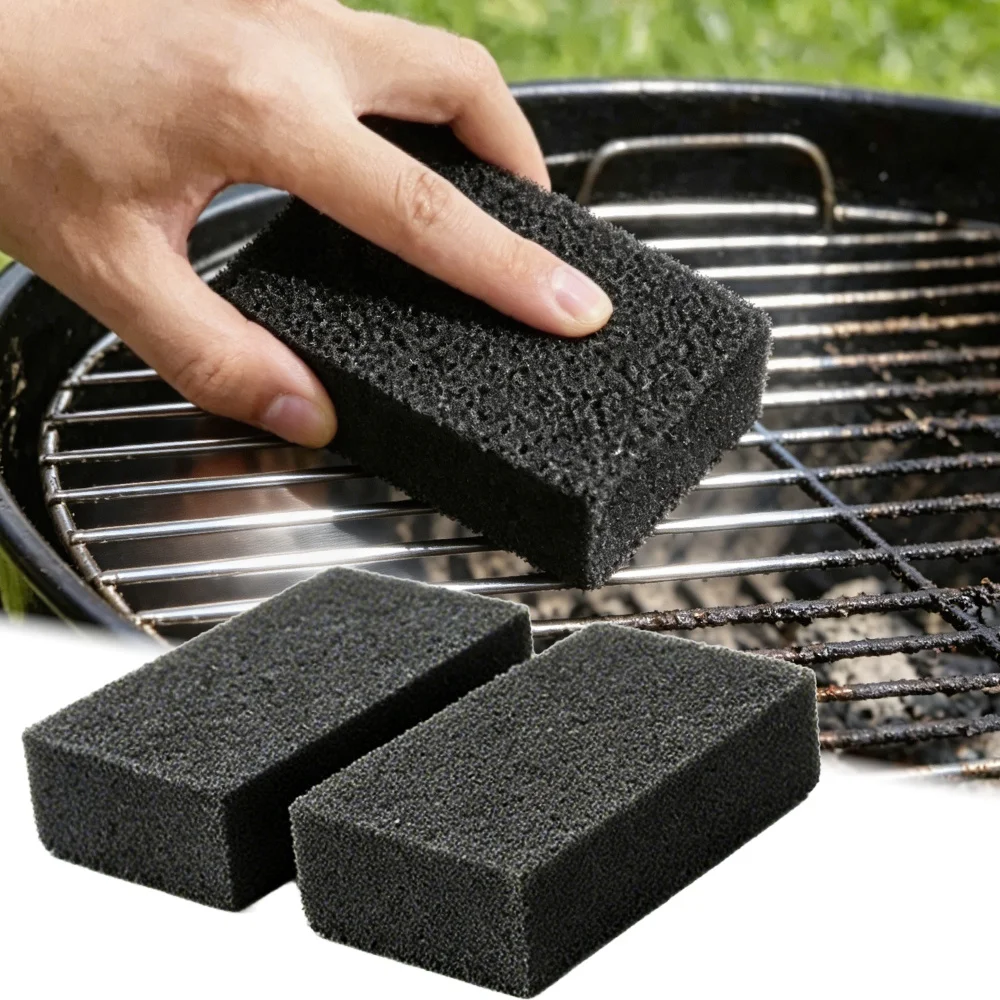 2 blocs de nettoyage robustes pour grillades, outil de décapage efficace pour la graisse tenace et la dépoussiérage, pour l'entretien des grilles de barbecue