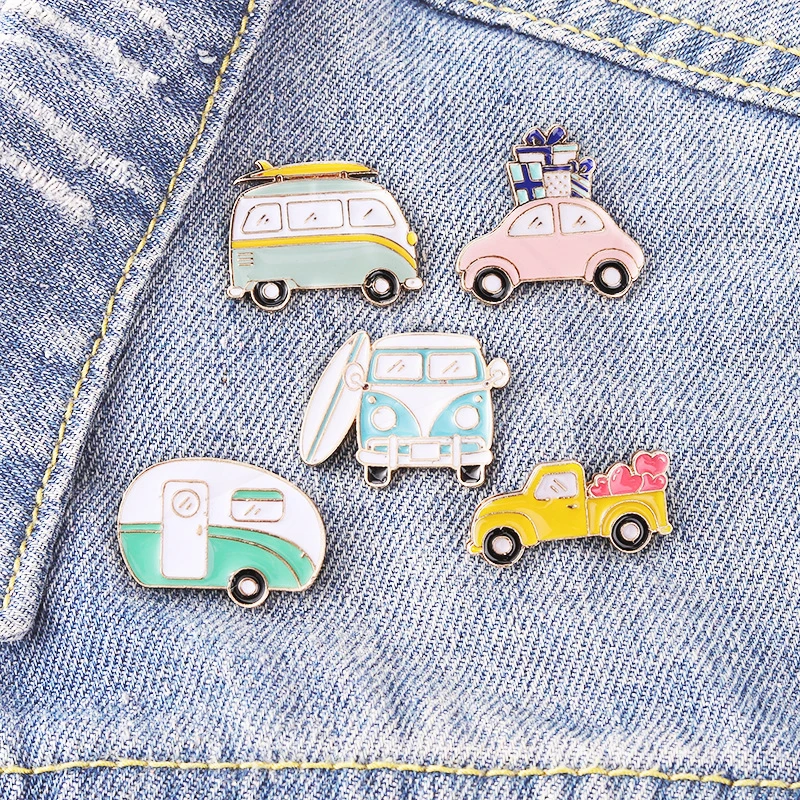 Car Shape Alloy Pin Clothing Accessories Backpack Pin Badge Lapel Pins Car Pin Station Wagon Ambulance Motorcycle Sports