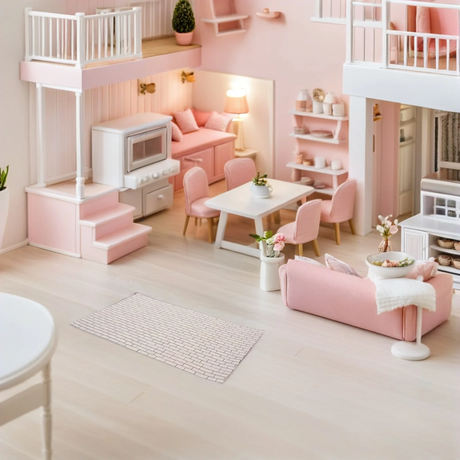 

9Pcs Peel and Stick Self-Adhesive Dollhouse Wallpaper Miniature Wall Panels 1:12 Scale Miniatures Dollhouse Accessories DIY