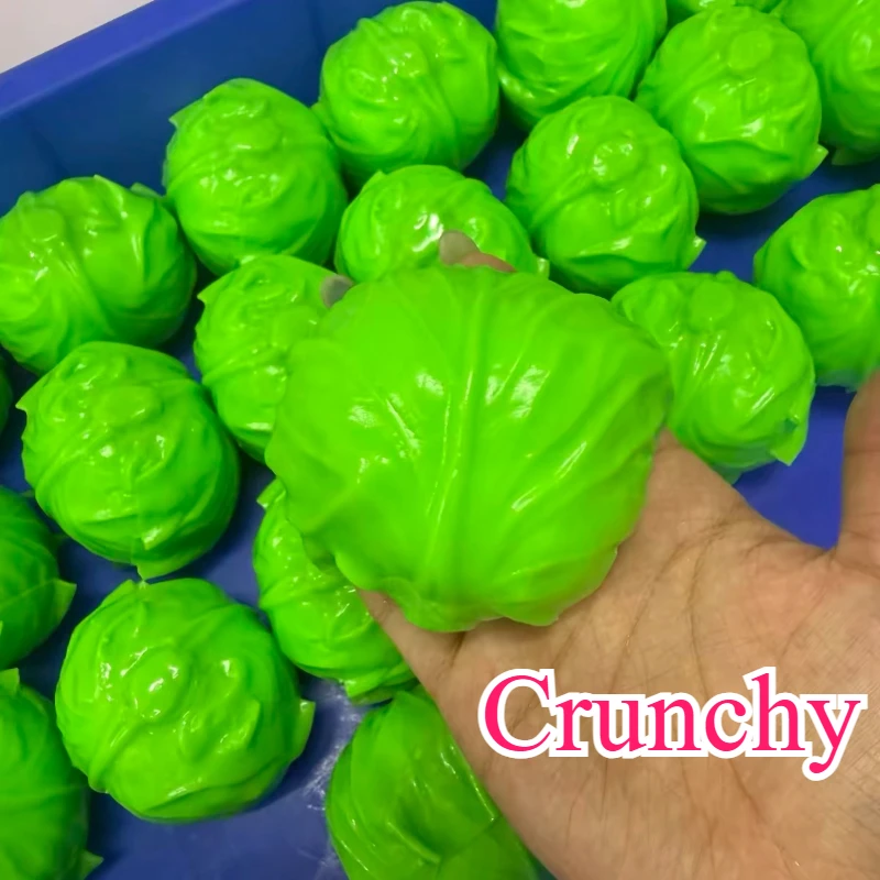 Handmade Crispy Green Cabbage Bok Choy Stress Ball Squeeze Toy Squishy Fidget Ball Round Blocks Asmr Sensory Stress Relief Toy