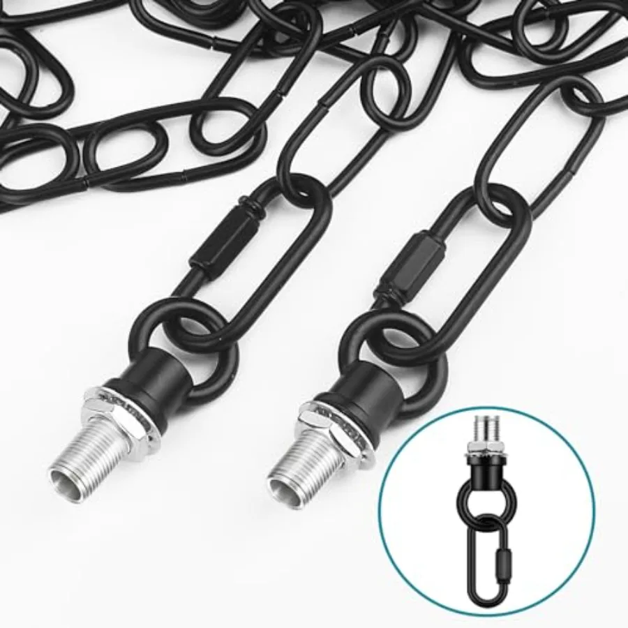 Industrial Light Fixture Chain, Adjustable Metal Pendant Chandelier Chain Extension with Detachable Link, Maximum Load is 66 Po