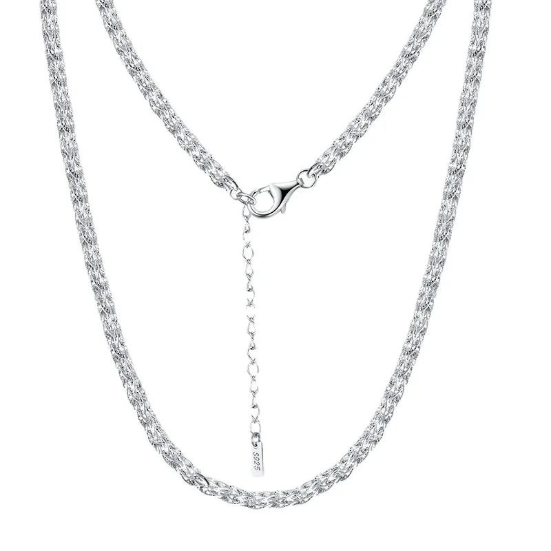 

s925 sterling silver 3.5mm phoenix tail necklace, gypsophila, twist chain