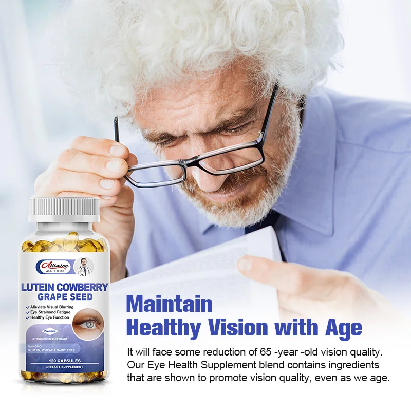 Alliwise Lutein 40 mg With Zeaxanthin Health Supplements Relieve Eye Fatigue Eye for Adults Aging Helps eye health