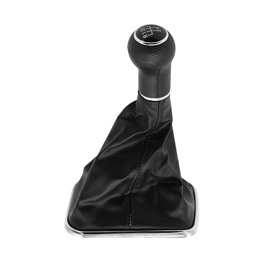 5 Speed Car Manual Gear Shift Knob Shifter Lever Stick Black Leather For Volkswagen Golf MK4 GTI R32 Bora Jetta 1999-2005