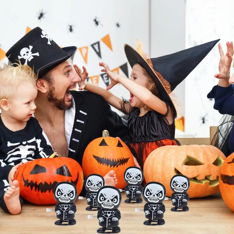 Halloween Toys For Kids 6pcs Exquisite Interesting Clockwork Toys Reusable Mini Wind-Up Ghost Toy Multifunctional Charming Small