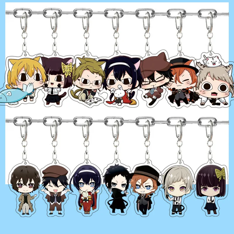 

Bungo Stray Dogs Dazai Osamu Nakahara Chuya Nakajima Atsushi Akutagawa Ryunosuke Acrylic Keychain Pendant Friends Girl Gift