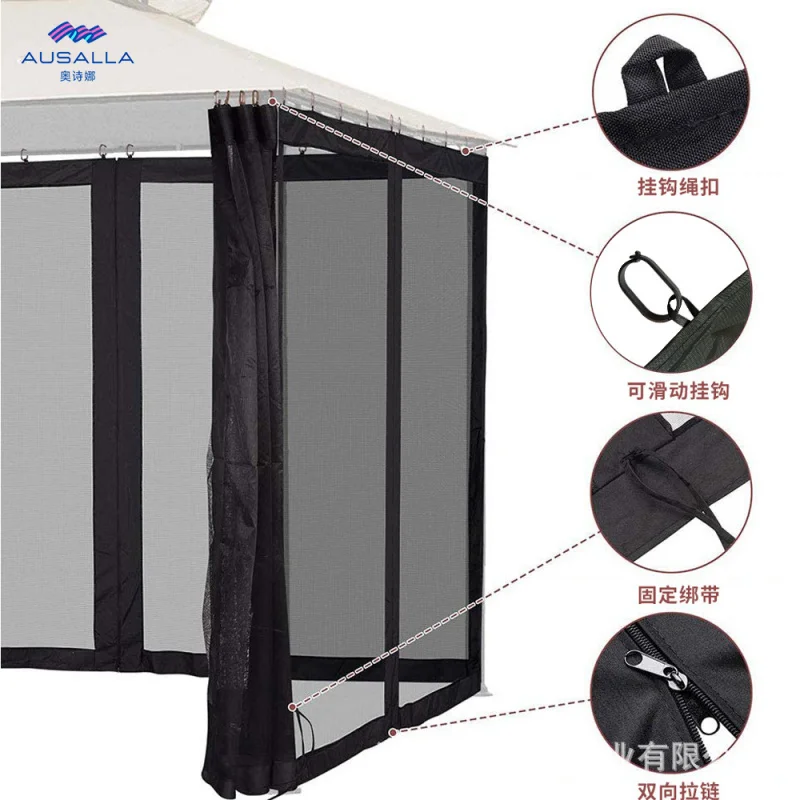 Kelambu Tenda Gazebo Kustom Kelambu Kanopi BBQ Pagar Halaman Taman Kelambu Tirai Gantung Tahan Luar Ruangan