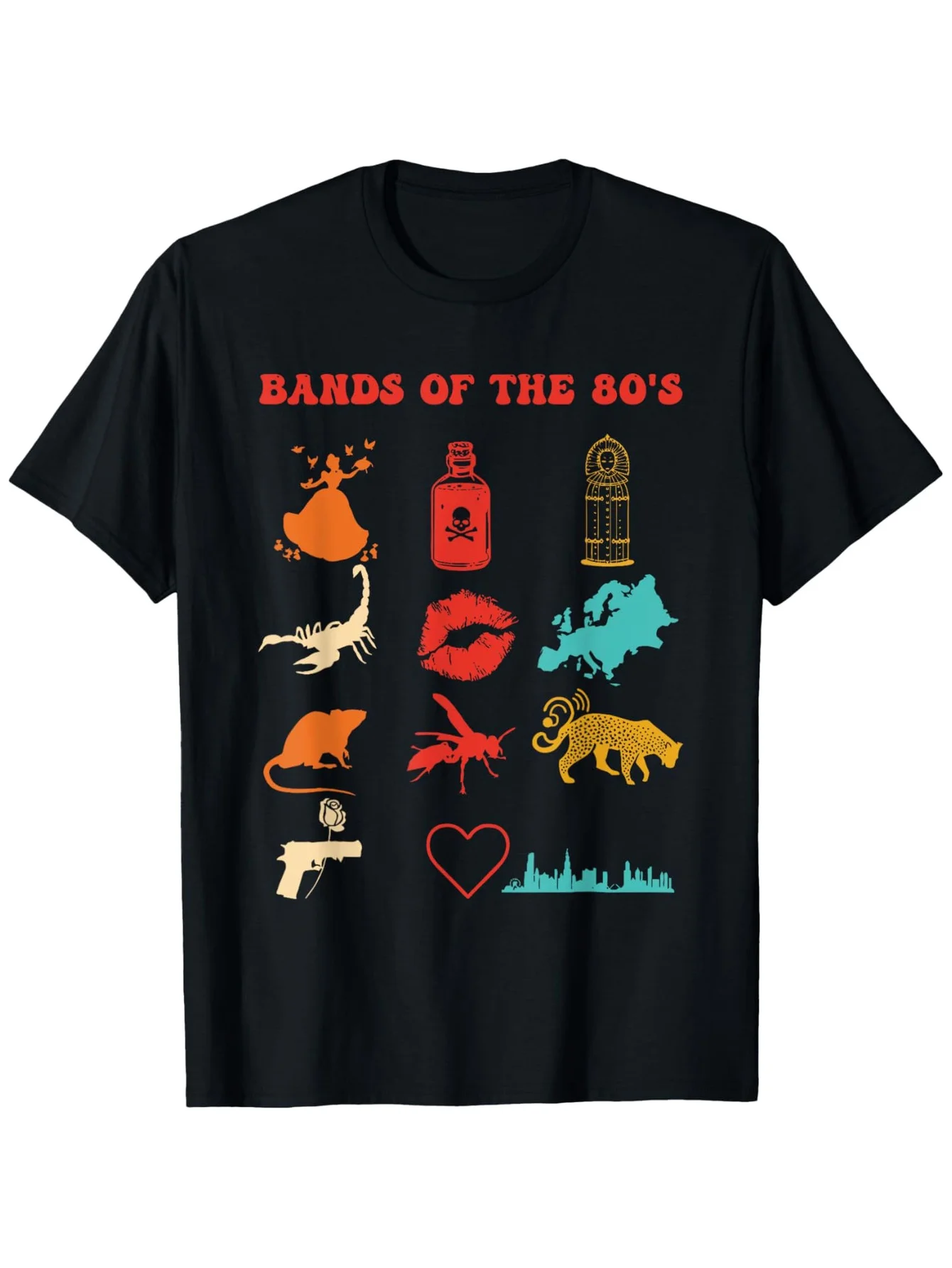 

Bands of The 80's Retro Vintage Graphic T-Shirt 100% Cotton O-Neck Short Sleeve Summer Casual Mens T-shirt Streetwear