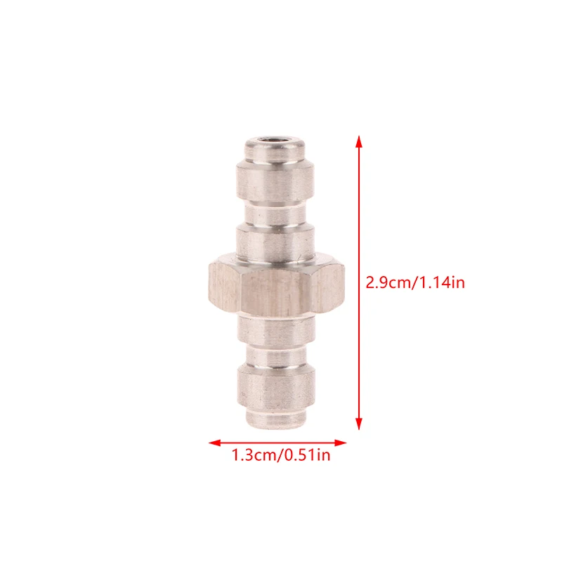 1.3*2.9cm Double End Male Quick Disconnect 8mm Adaptor Metal Double Male Fill Head Pneumatic Quick Coupling Air Filling Socket