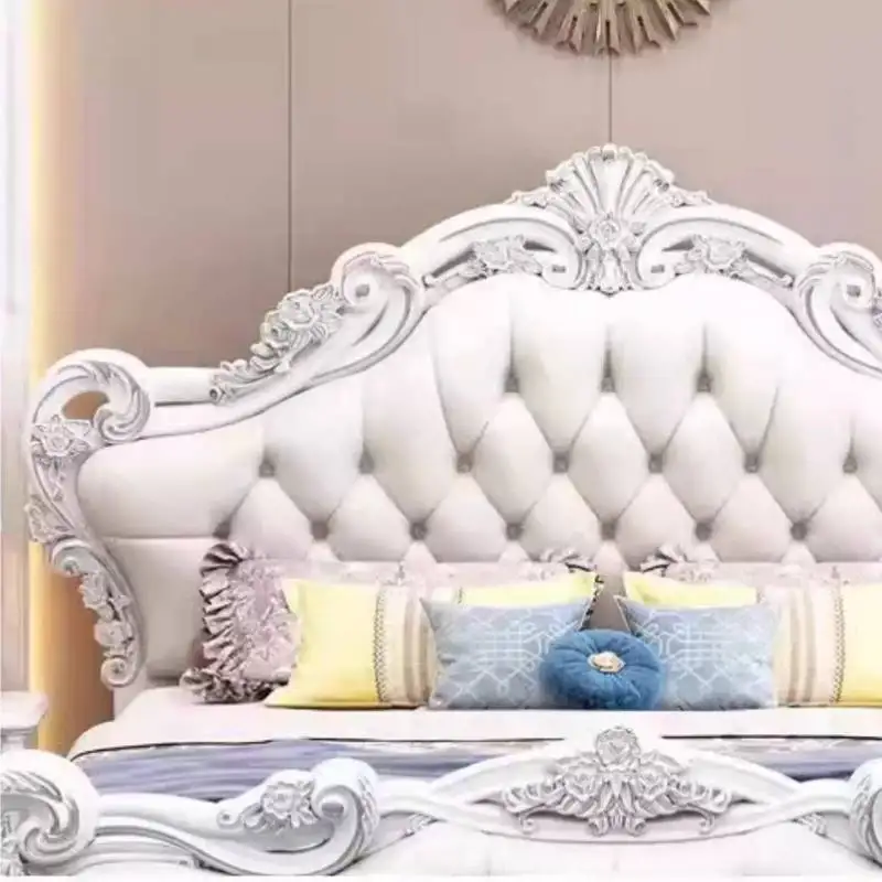 Cheap Beige European Double Bed Nordic Vintage Wood Storage European Double Bed Japanese Adults Camas De Dormitorio Furniture - view 6