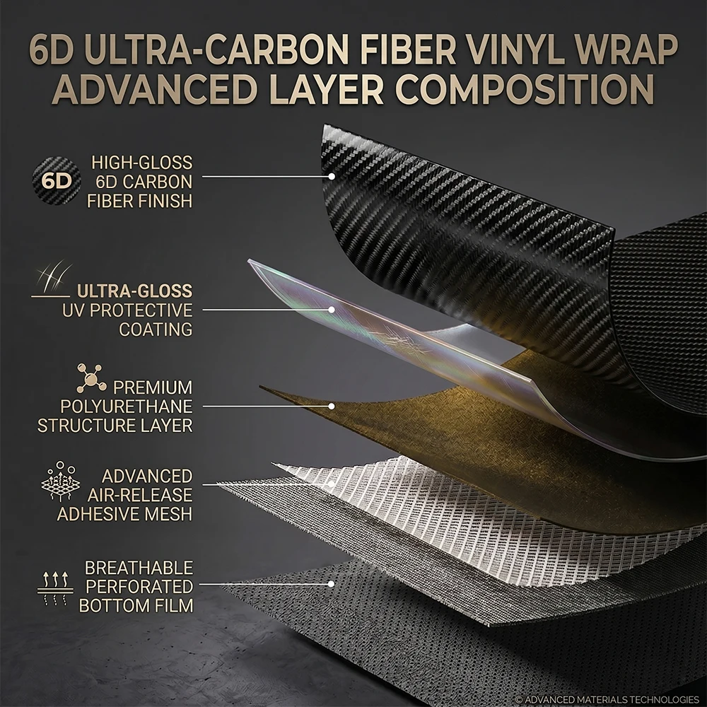 6D Carbon Fiber Black Motorcycle Body Film Black PET Vinyl Wrap Motorcycle Sticker Protective Film Cover Foil Decor Accessories view 4
