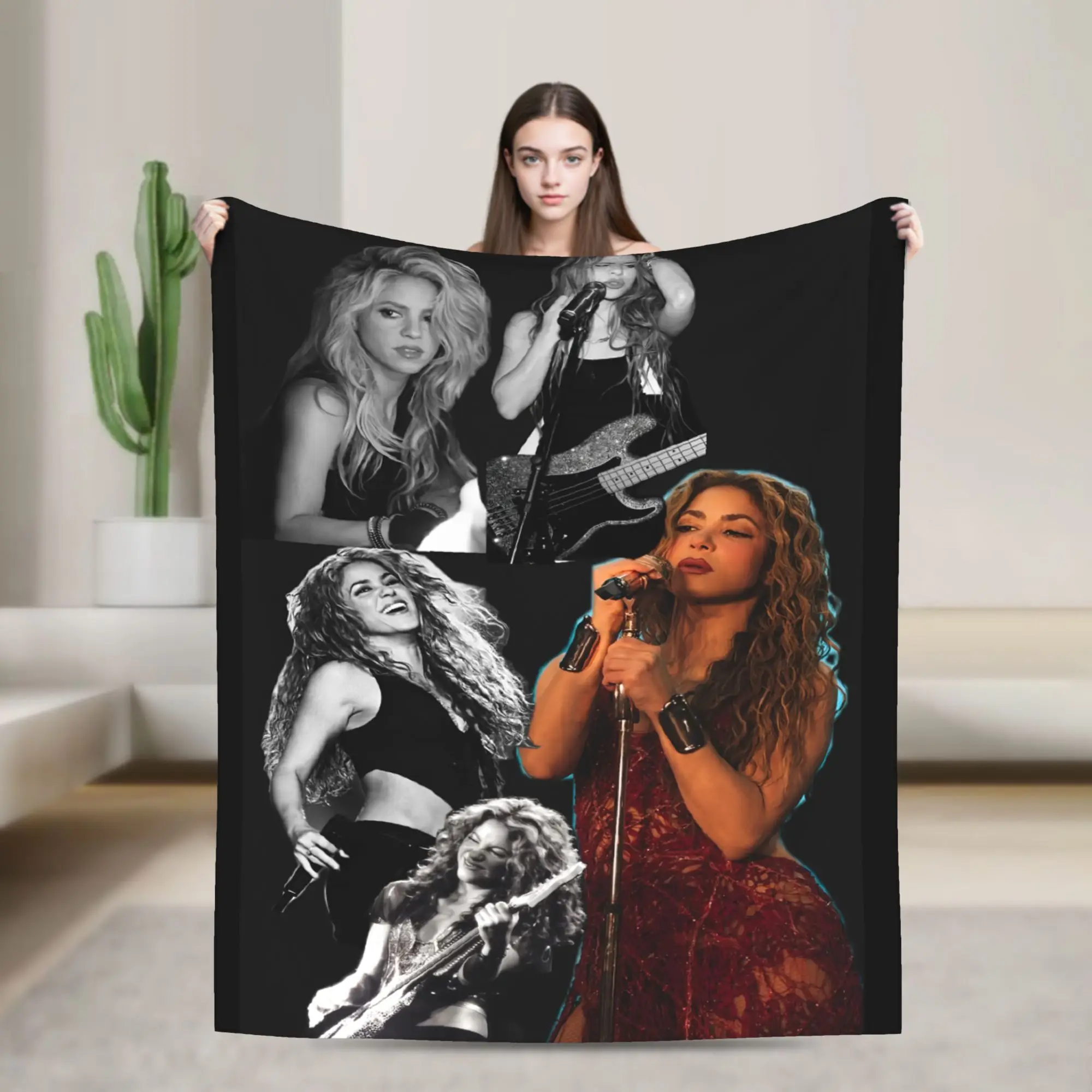 Shakira Colombian Singer Flannel Blankets  Awesome Throw Blankets for Home 150*125cm Rug Piece
