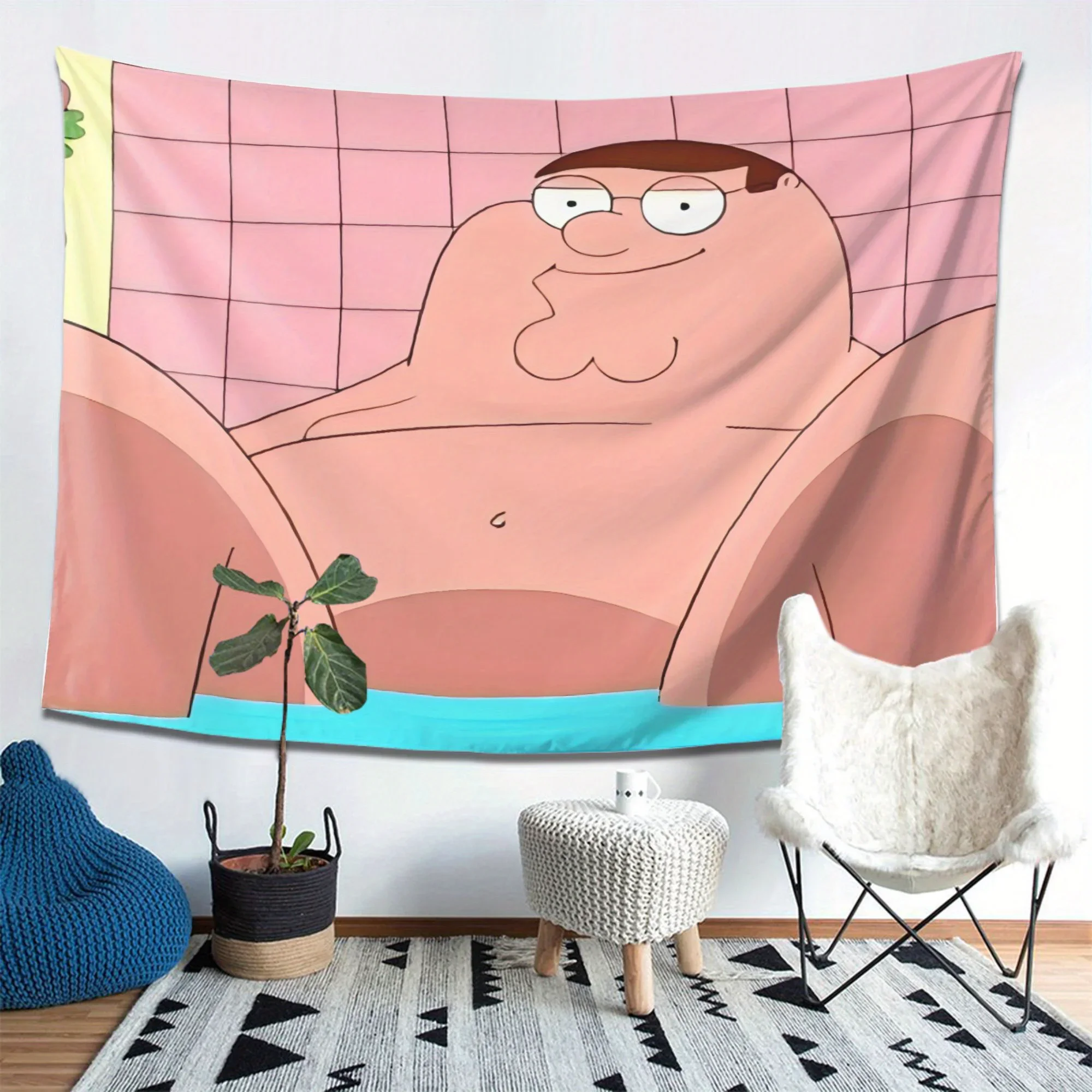 VIKAMA Wandteppich mit Peter-Motiv für Wohnzimmer, Schlafzimmer, Dekoration, perfektes Geschenk für Fans, Flagge, Polyester, Outdoor-Dekoration, Raumästhetik