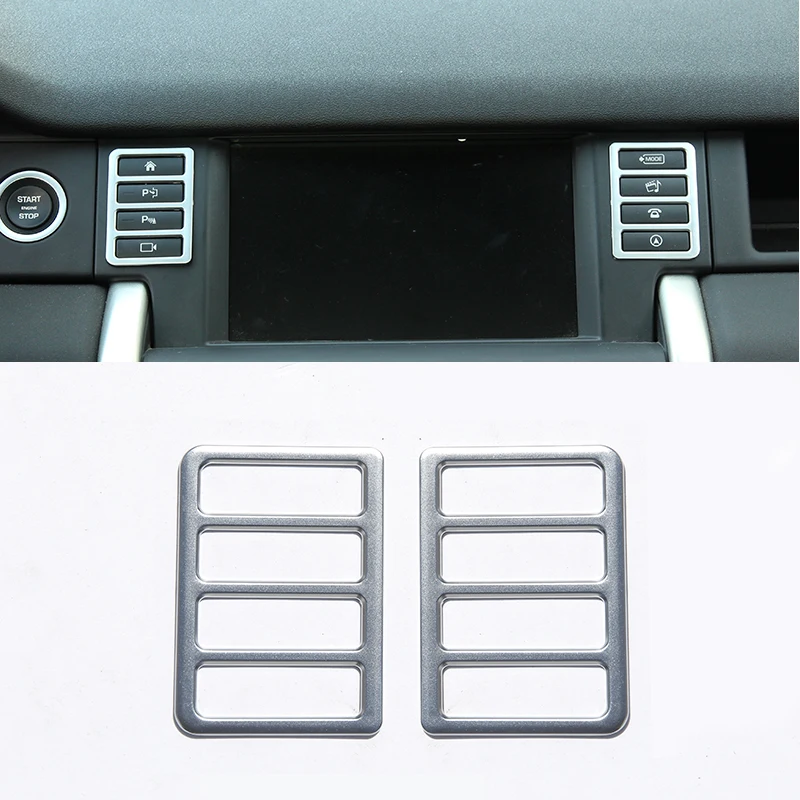 2 Pcs Console Multi-function Button Cover Trim ABS Chrome For Land Rover Discovery Sport Car Accessories 2015 2016 2017