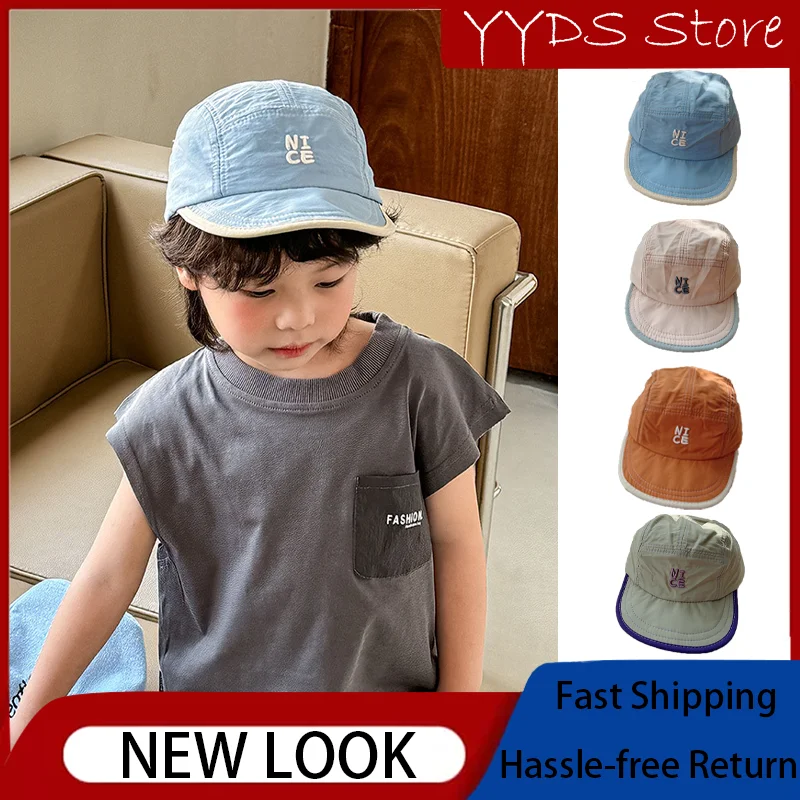 Children Wrapped Edge Soft Edge Alphabet Duck Tongue Cap Summer Thin Section Quick-drying Five Piece Baseball Cap