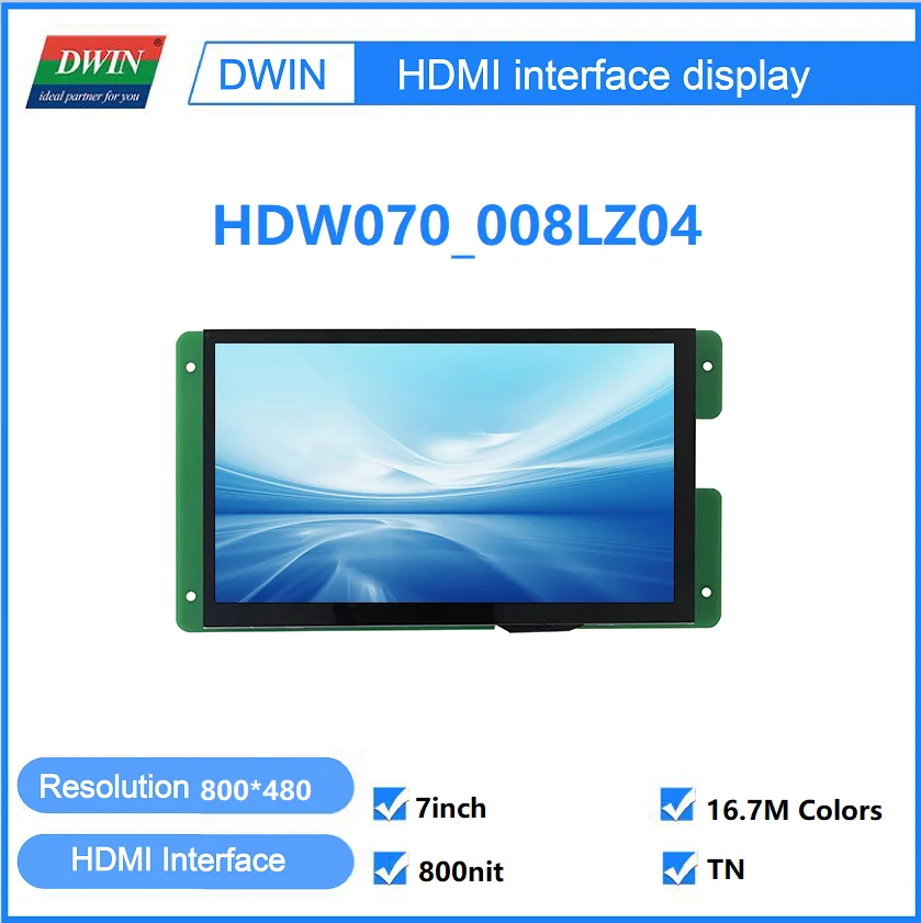 Baru Tiba DWIN 7.0 Inci Layar HDMI, Modul HMI dengan Panel Sentuh Kapasitif, dengan Kecerahan Tinggi untuk Raspberry Pi 4 - HDW070