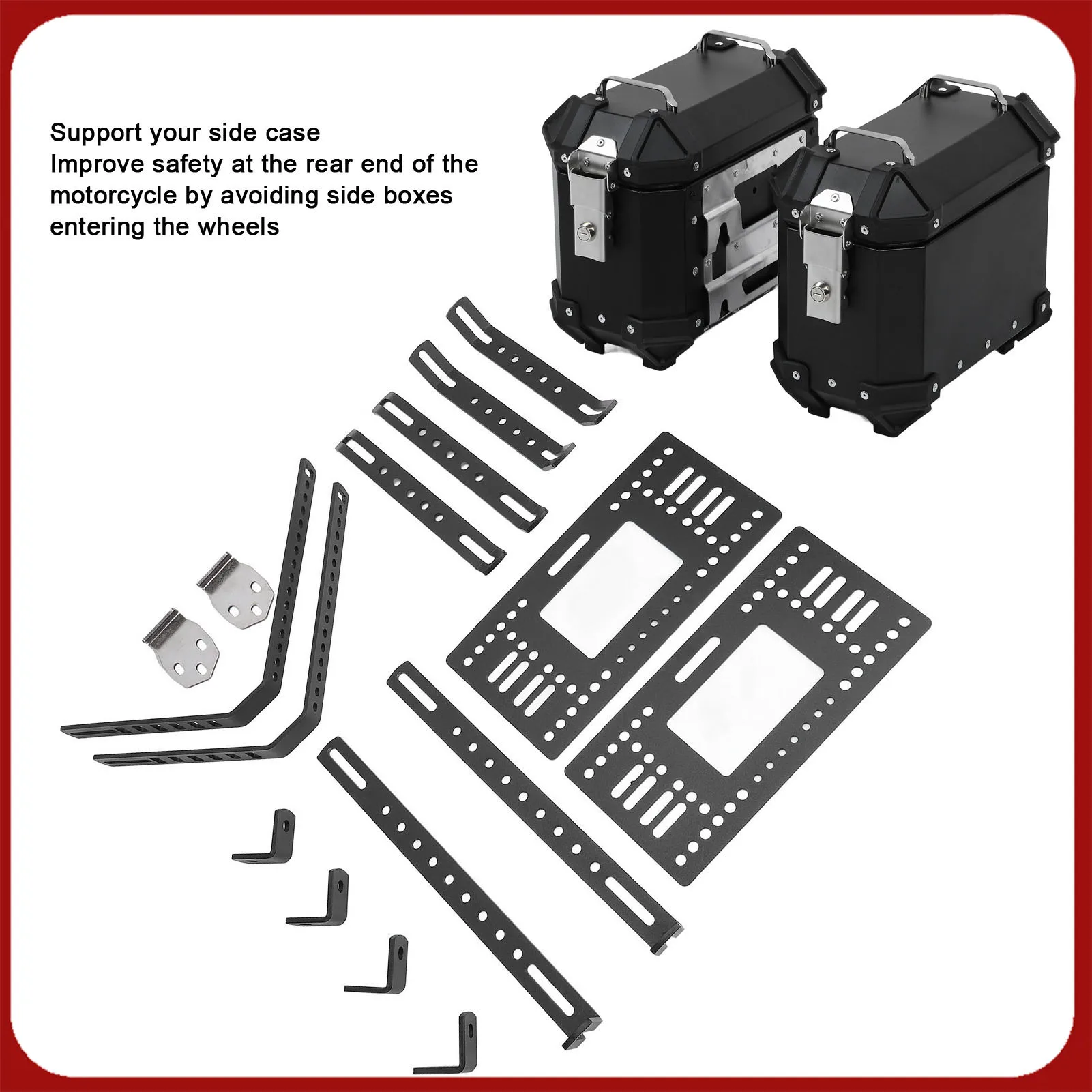 

Motorcycle Luggage Side Box Bracket Case Rack Motorcycle Side Box Bracket Fit Abrasion Proof Rugged Construction for Motorbike