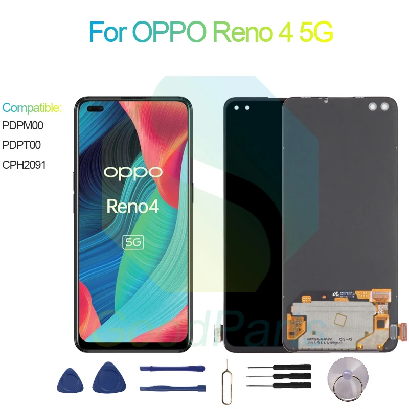 

ЖК-дисплей для OPPO Reno 4 5G, экран 6,43 дюйма PDPM00, PDPT00, CPH2091 Reno 4 5G, сенсорный дигитайзер в сборе, замена