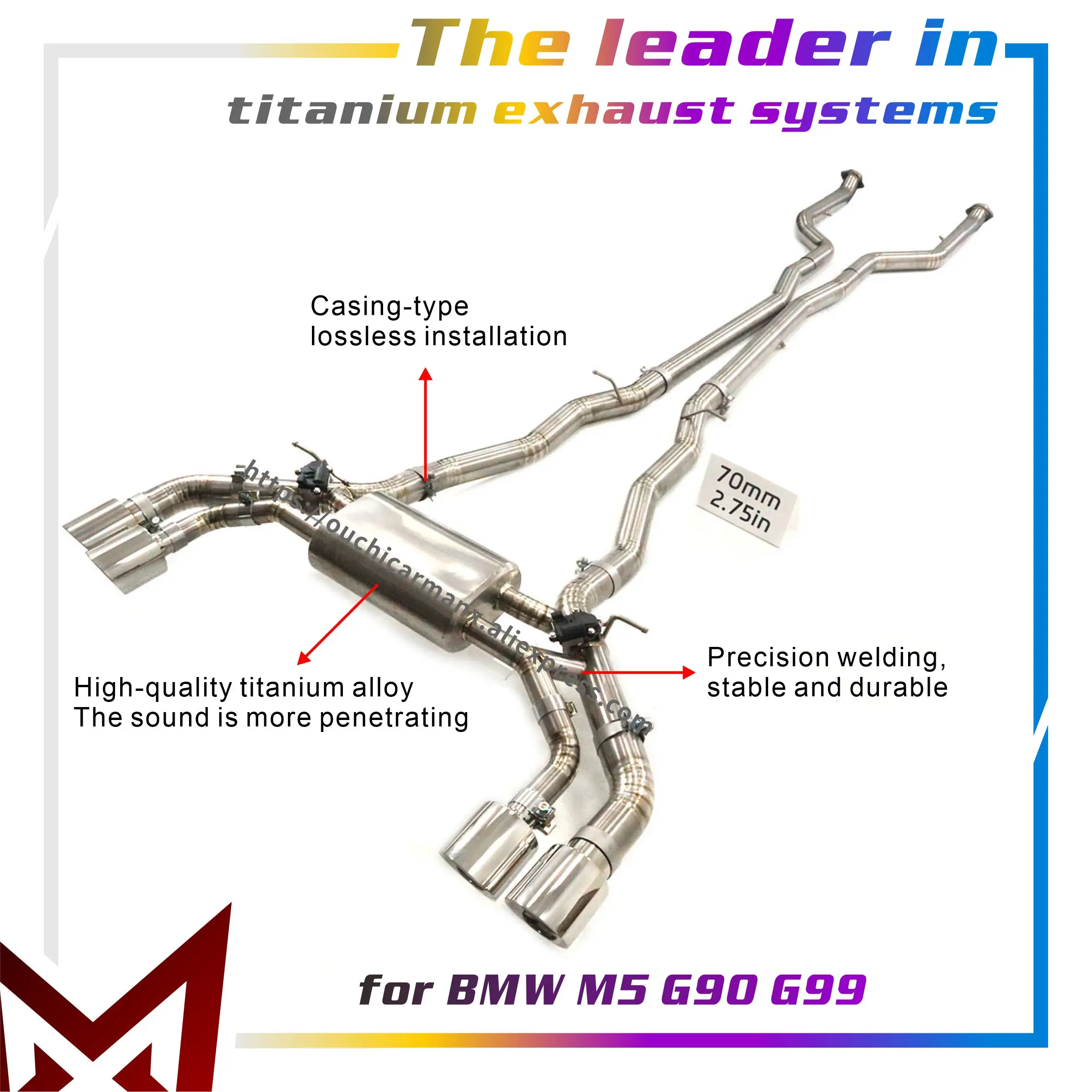 

MANX Ti for BMW M5 G90 G99 Catback with Electronic valves Non-destructive installation Exhaust pipe