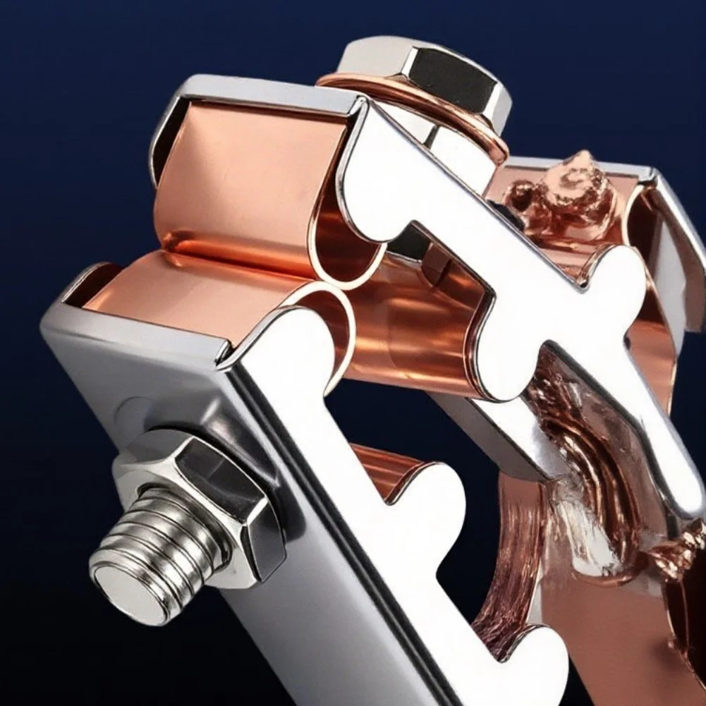 A-Shape Ground Clamp Made of Solid Copper for Welding Equipment Low Heat Generation High Conductivity Secure Grip