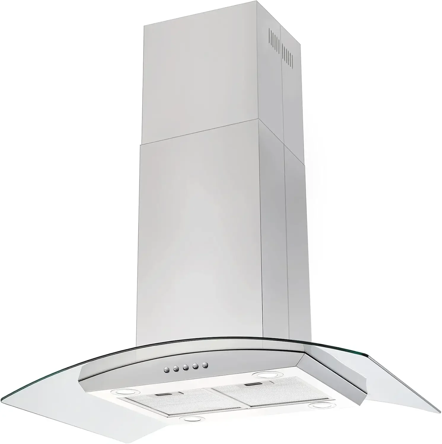 Island Range Hood 36 inch 700 CFM, Ceiling Mount Kitchen Vent Hood Ducted/Ductless Convertible, 4 LED Lights 5-Layer Filters