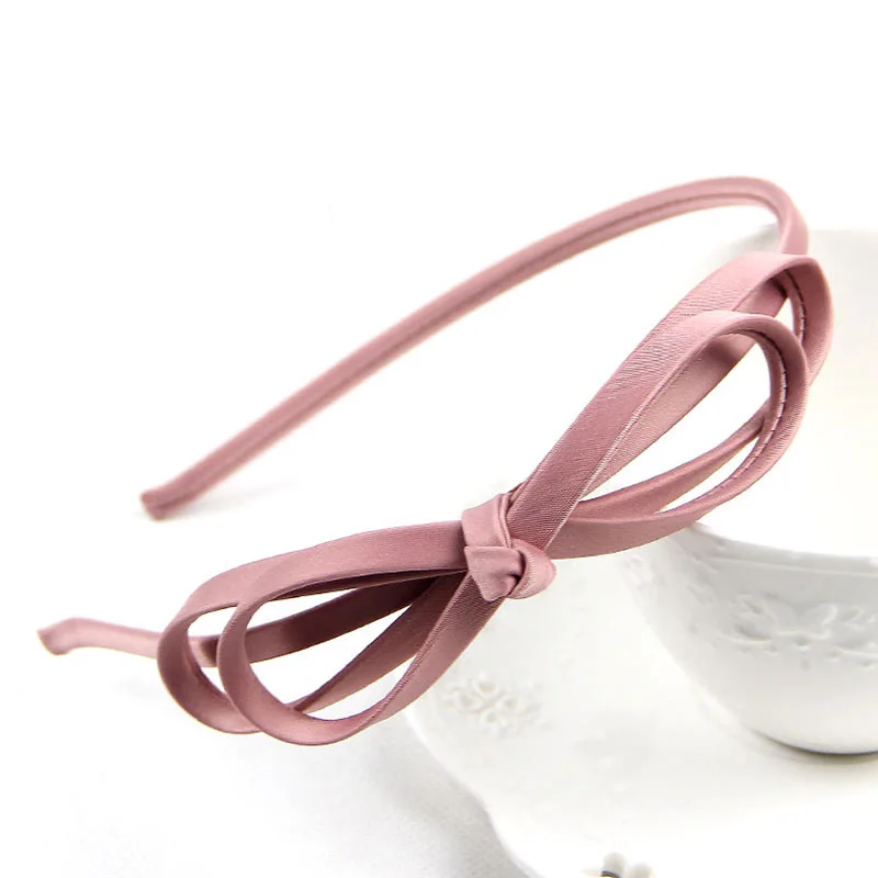 New Headband Women Solid Color Simple Temperament Bow Headband Double-layer Cloth Headband Hair Hoop Accessories