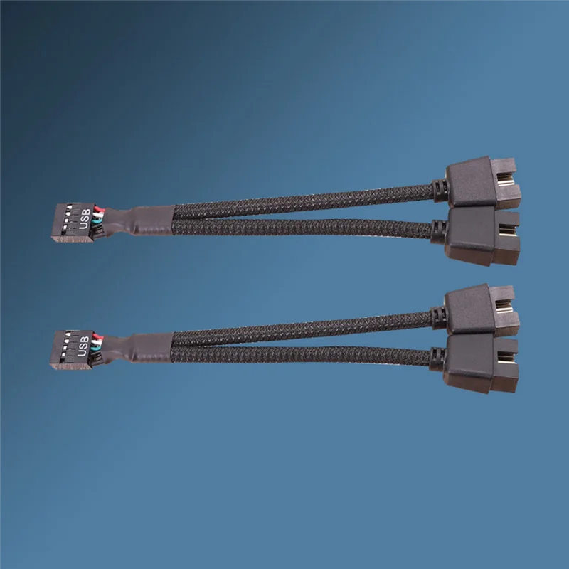 2 шт. материнская плата компьютера USB 2.0 9-контактный двойной 9-контактный удлинительный кабель Y-разветвитель аудио HD удлинительный кабель