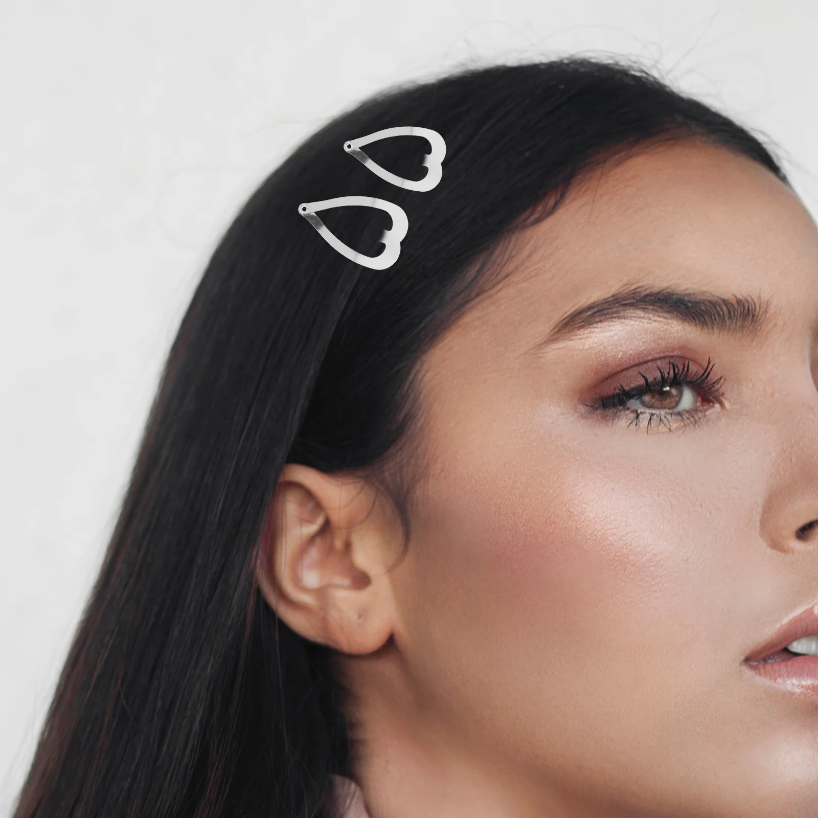 

100Pcs Heart Hair Clips Elegant Sweet Kawaii Snap Hairpins for Women Girls Decorative Barrettes for Styling Sectioning Daily