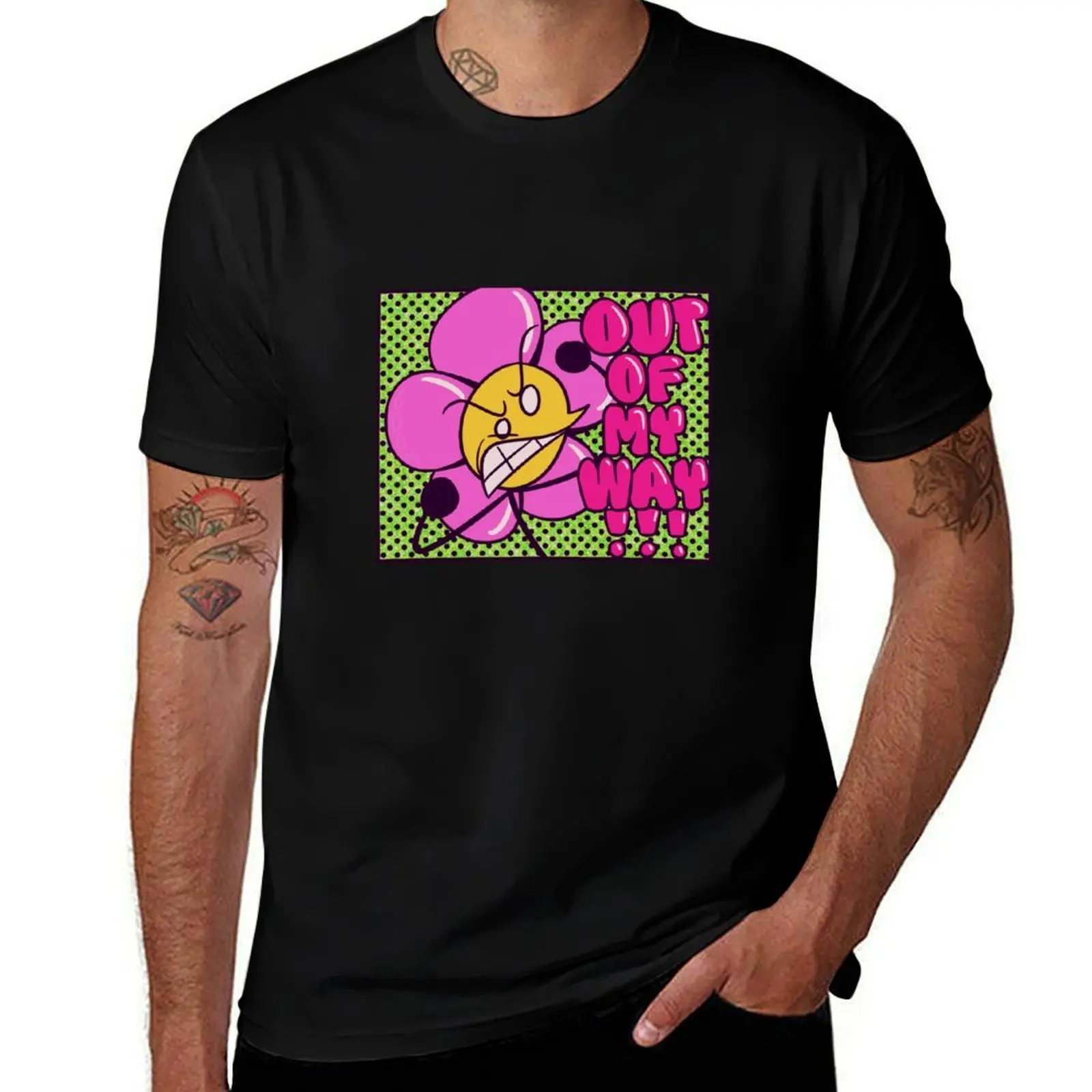 pissed off flower T-Shirt Active Sports Short Sleeve Cotton Shirt