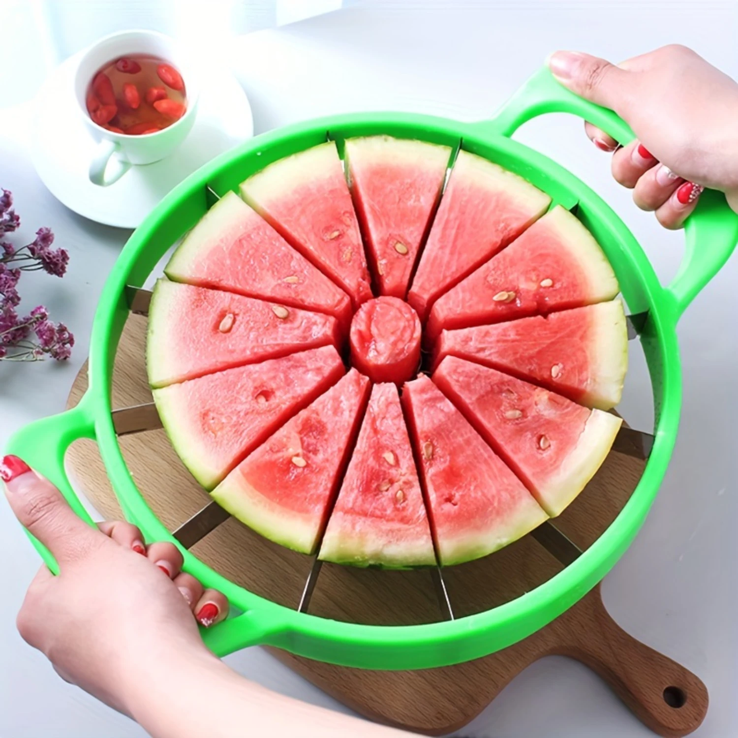 

Watermelon Slicer, Creative Watermelon Cutter, Fruit Slicer Divider, 304 Stainless Steel Watermelon Divider, Reusable Watermelon