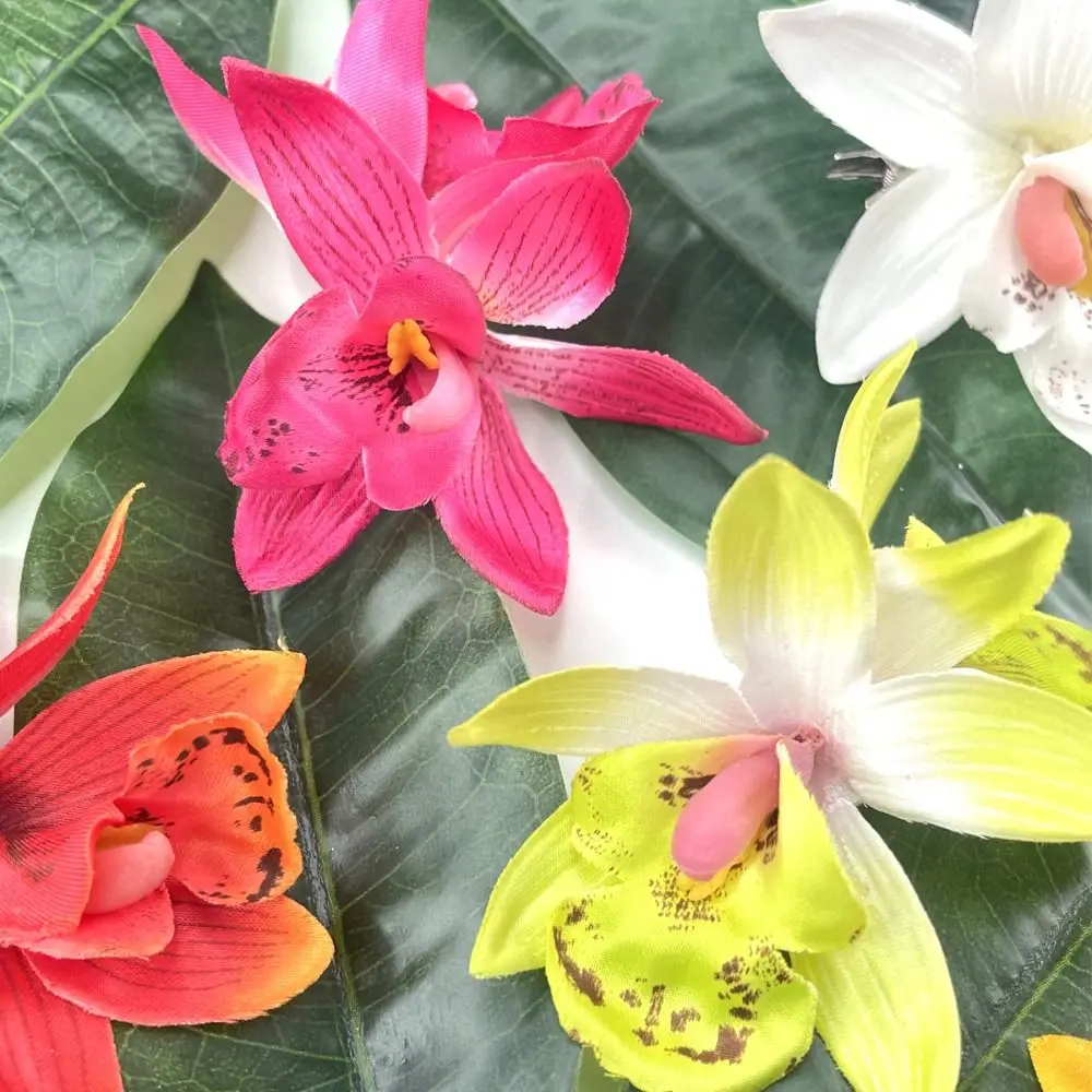 Flower Simulation Flower Hair Clip Bohemia Cloth Orchid Duckbill Clip Large Size Ponytail Clip Korean Style Hairpins Vacation
