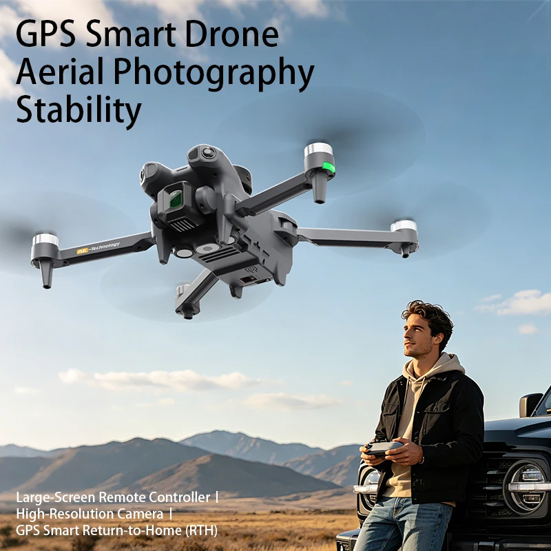 AERC AE51 Drone GPS WIFI FPV ESC 1080P HD Dual Camera 360° Obstacle Avoidance Smart Follow Airdrop Quadcopter 4.5" Screen - view 3