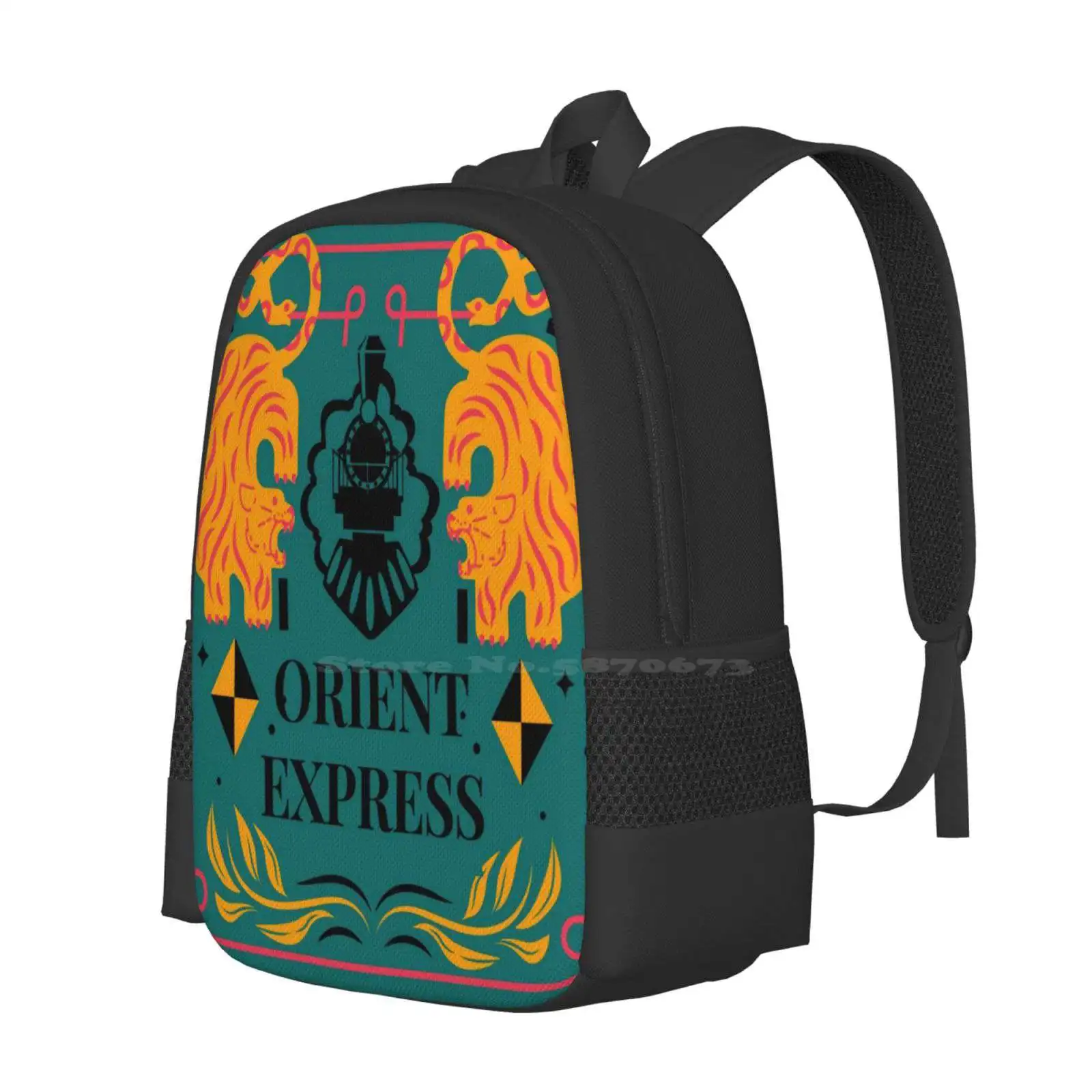 Express Fashion Pattern Design Travel Laptop School Backpack Bag Christie Agatha Crime Detective Murder On The Express Hercule