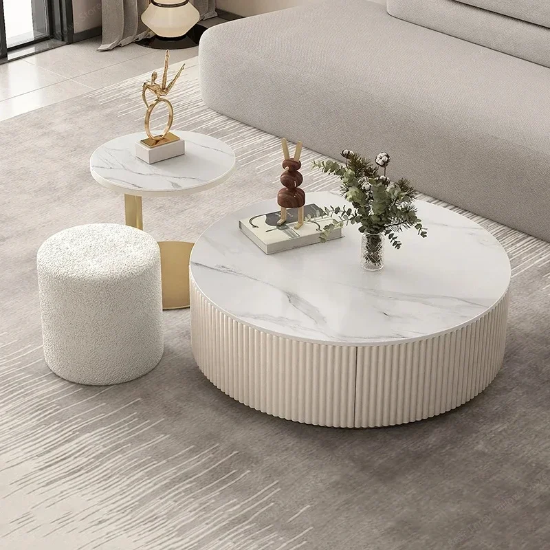 

Nordic White Coffee Tables 3 Pices Set Living Room Round Coffee Tables Modern Design Furniture Meubles De Salon Home Furniture