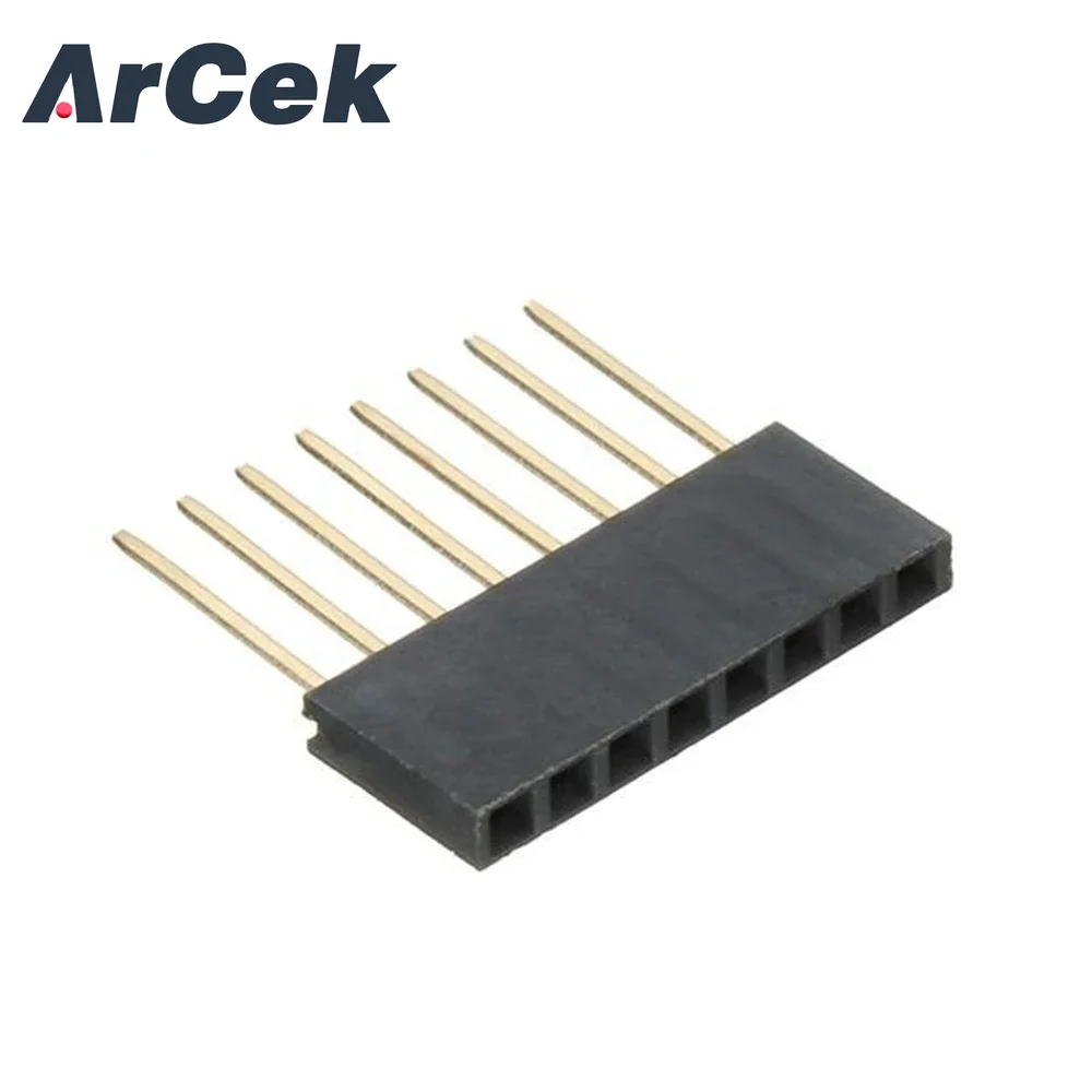 10pcs Single Row 8 Pin 8PIN 2.54 mm 2.54mm Pitch Stackable Shield Female Header for Arduino Diy Kit Electronic PCB Board Module