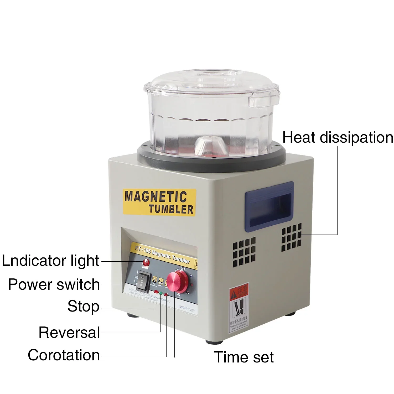 KT-185 Magnetic Tumbling Jewelry Cleaners Grinding and Polishing hine Magnetic Tumbler Jewelry Polisher Polishing hine